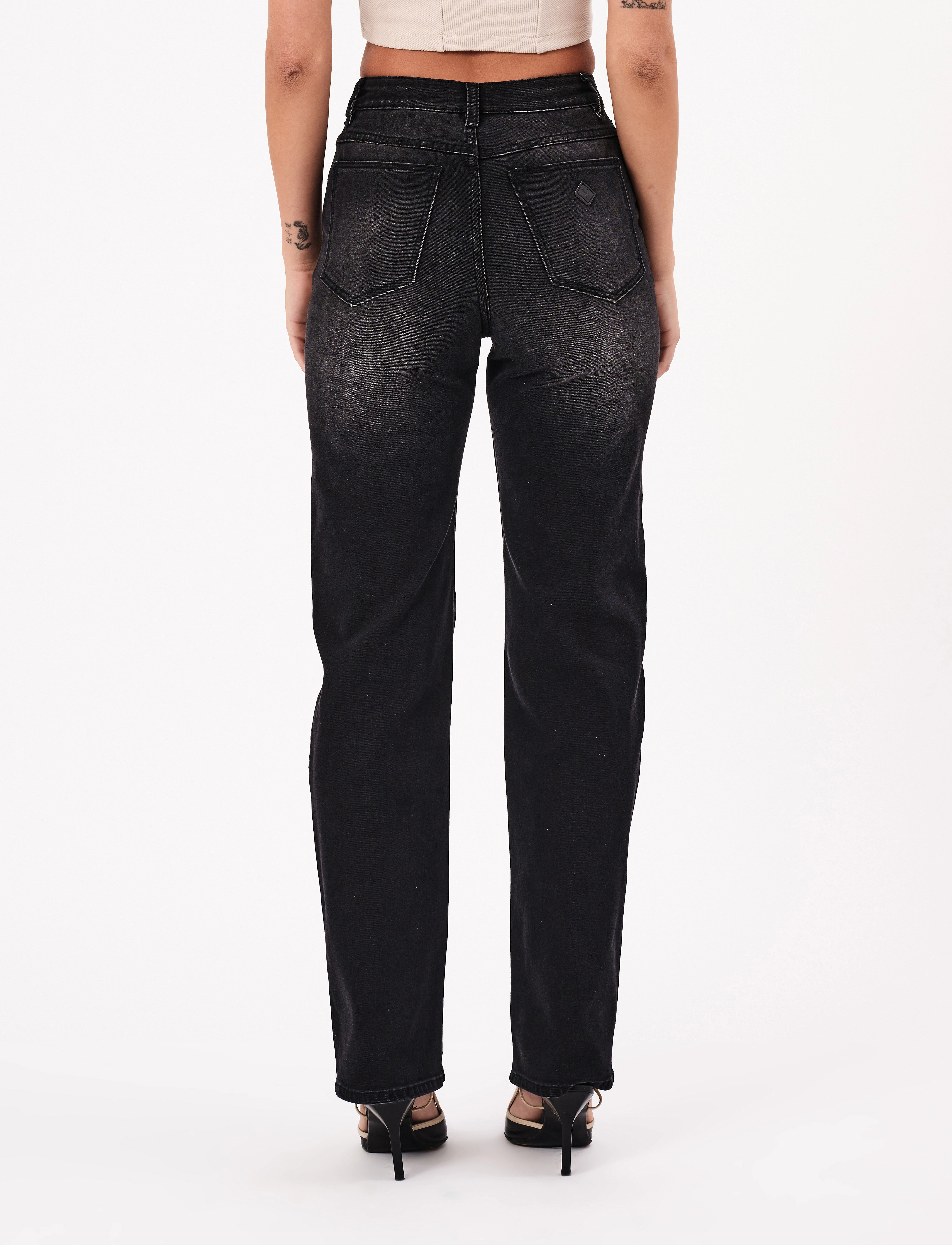 ABRAND - 94 HIGH STRAIGHT GITA - straight jeans - black - 4