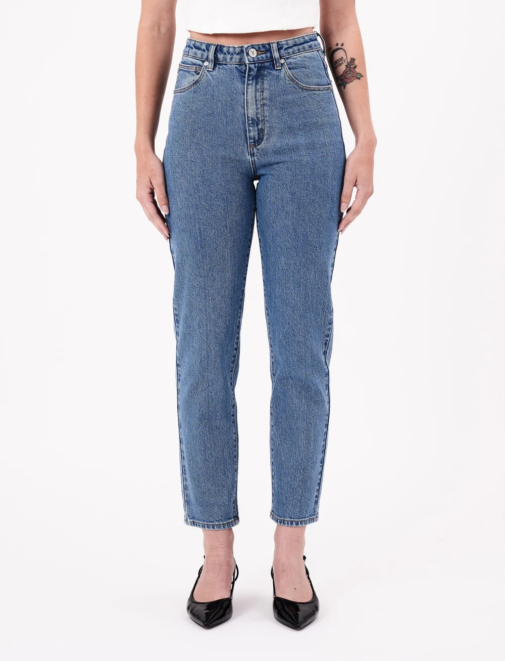 ABRAND - 94 HIGH SLIM NAOMI MID VINTAGE BLUE - slim fit jeans - blue - 0