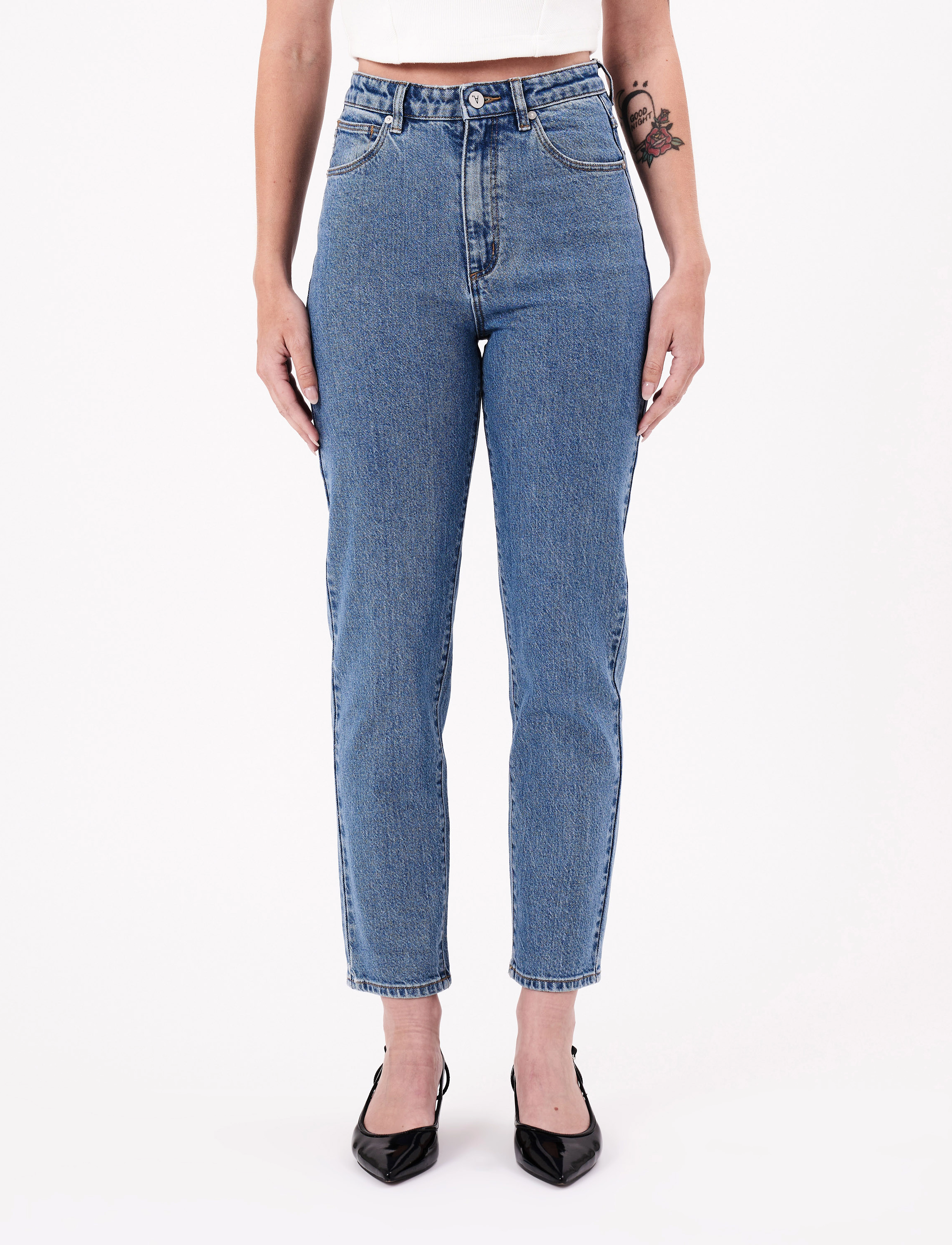 ABRAND 94 HIGH SLIM NAOMI MID VINTAGE BLUE - Tøj - BLUE / blue