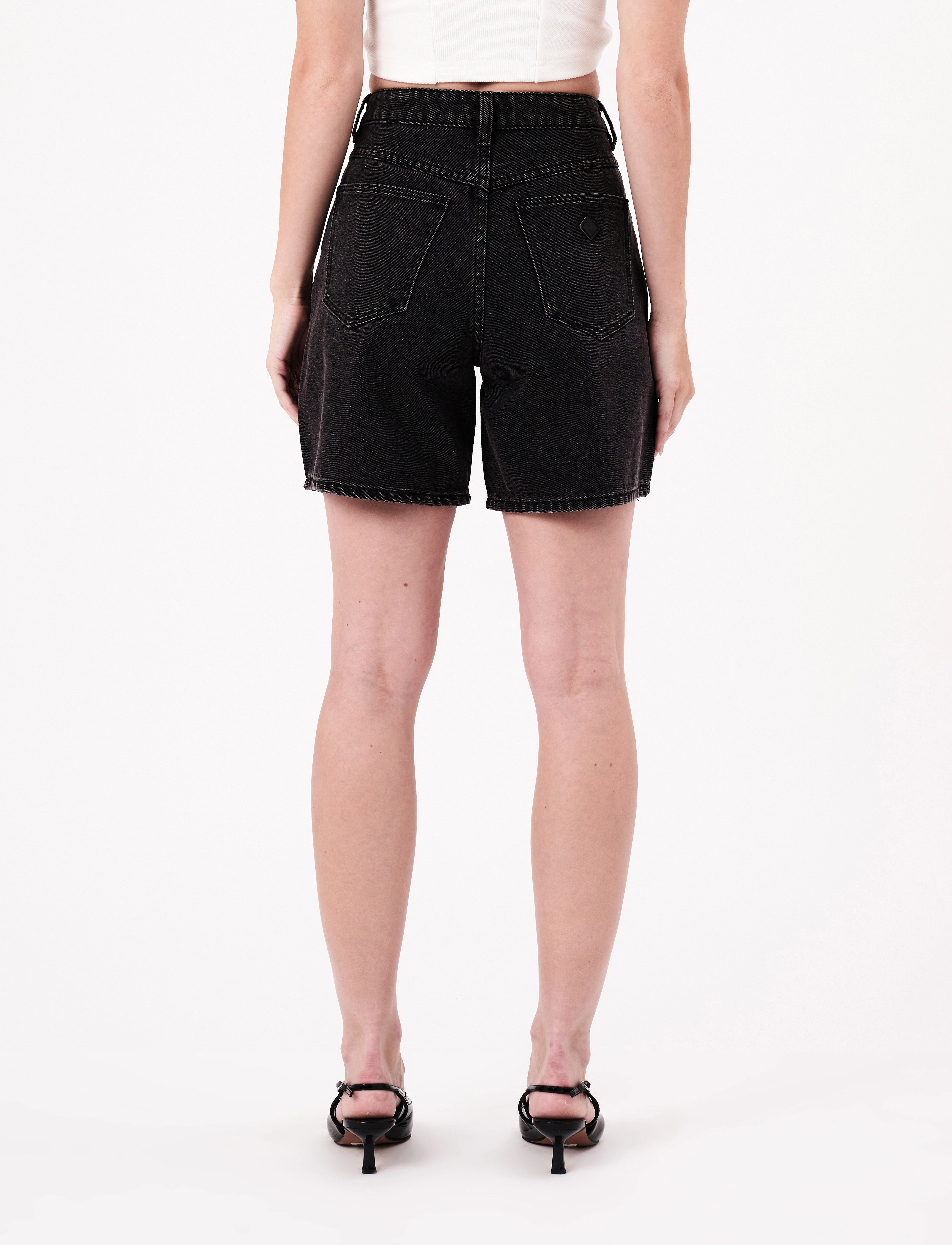 ABRAND - CARRIE SHORT HEIDIWASHED BLACK - shorts - black - 3