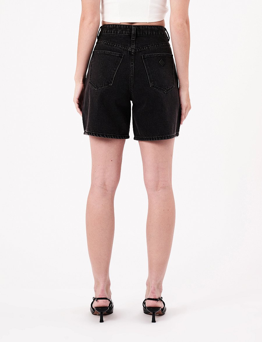 ABRAND - CARRIE SHORT HEIDIWASHED BLACK - jorts - black - 3