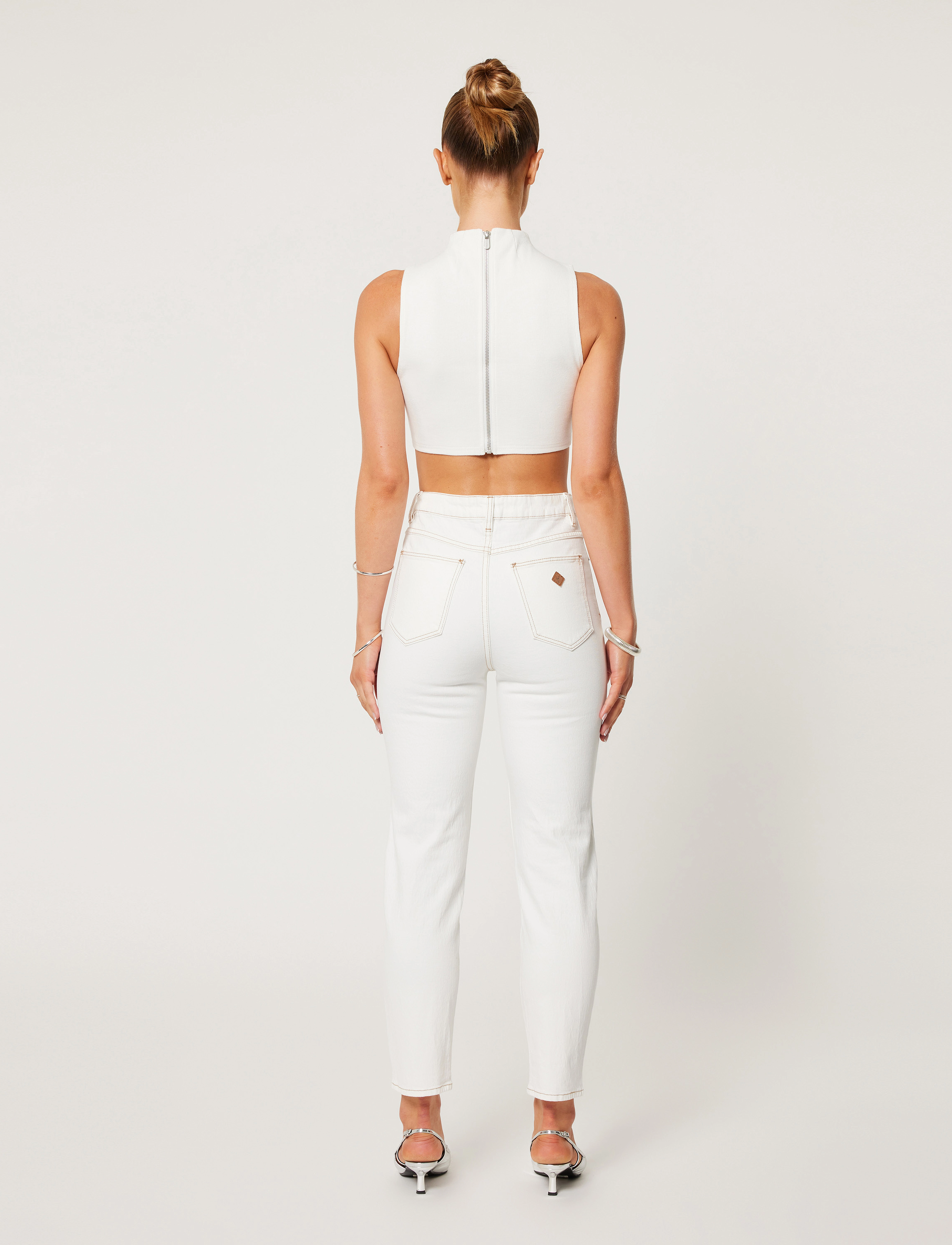 ABRAND - 94 HIGH SLIM COCONUT COCONUT - mom-jeans - white - 4