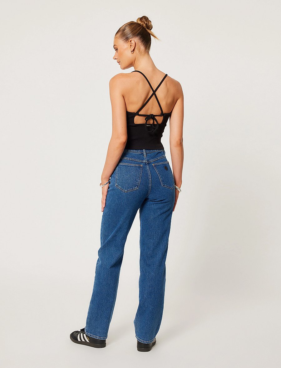 ABRAND - 94 HIGH STRAIGHT BELLA MID BLUE - raka jeans - blue - 3
