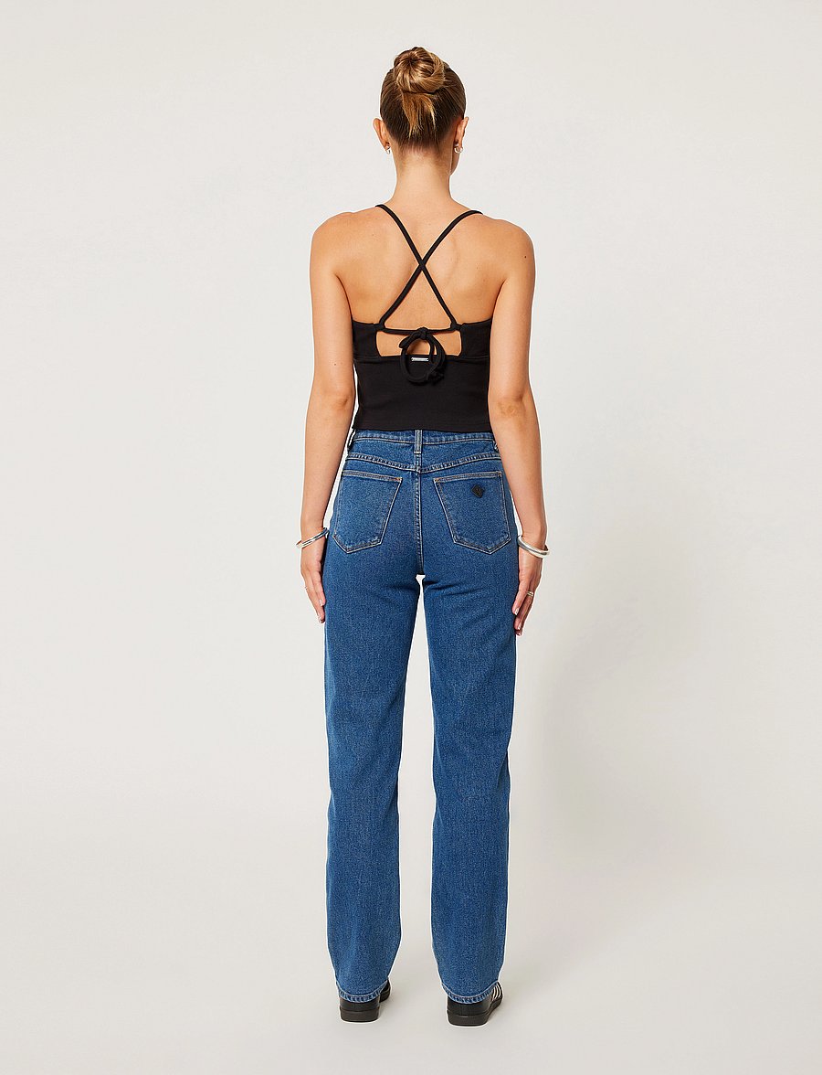 ABRAND - 94 HIGH STRAIGHT BELLA MID BLUE - raka jeans - blue - 4