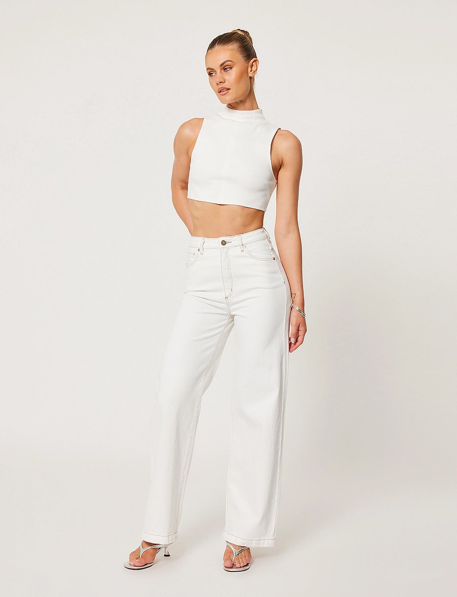 ABRAND - 94 HIGH WIDE COCONUTCOCONUT - brede jeans - white - 0