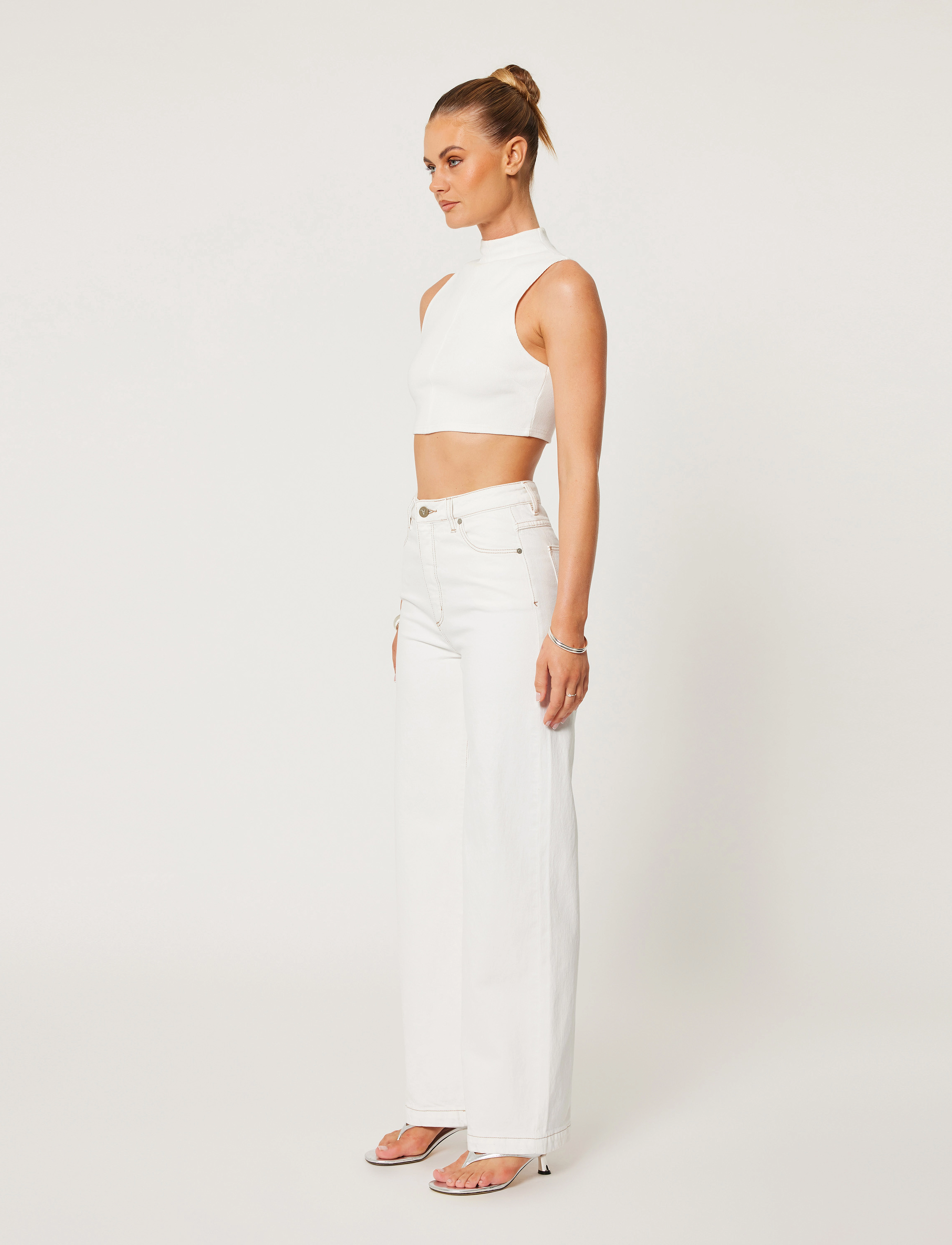 ABRAND - 94 HIGH WIDE COCONUTCOCONUT - vida jeans - white - 3