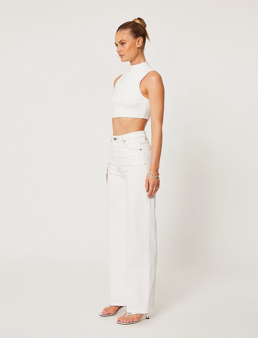 ABRAND - 94 HIGH WIDE COCONUTCOCONUT - brede jeans - white - 3