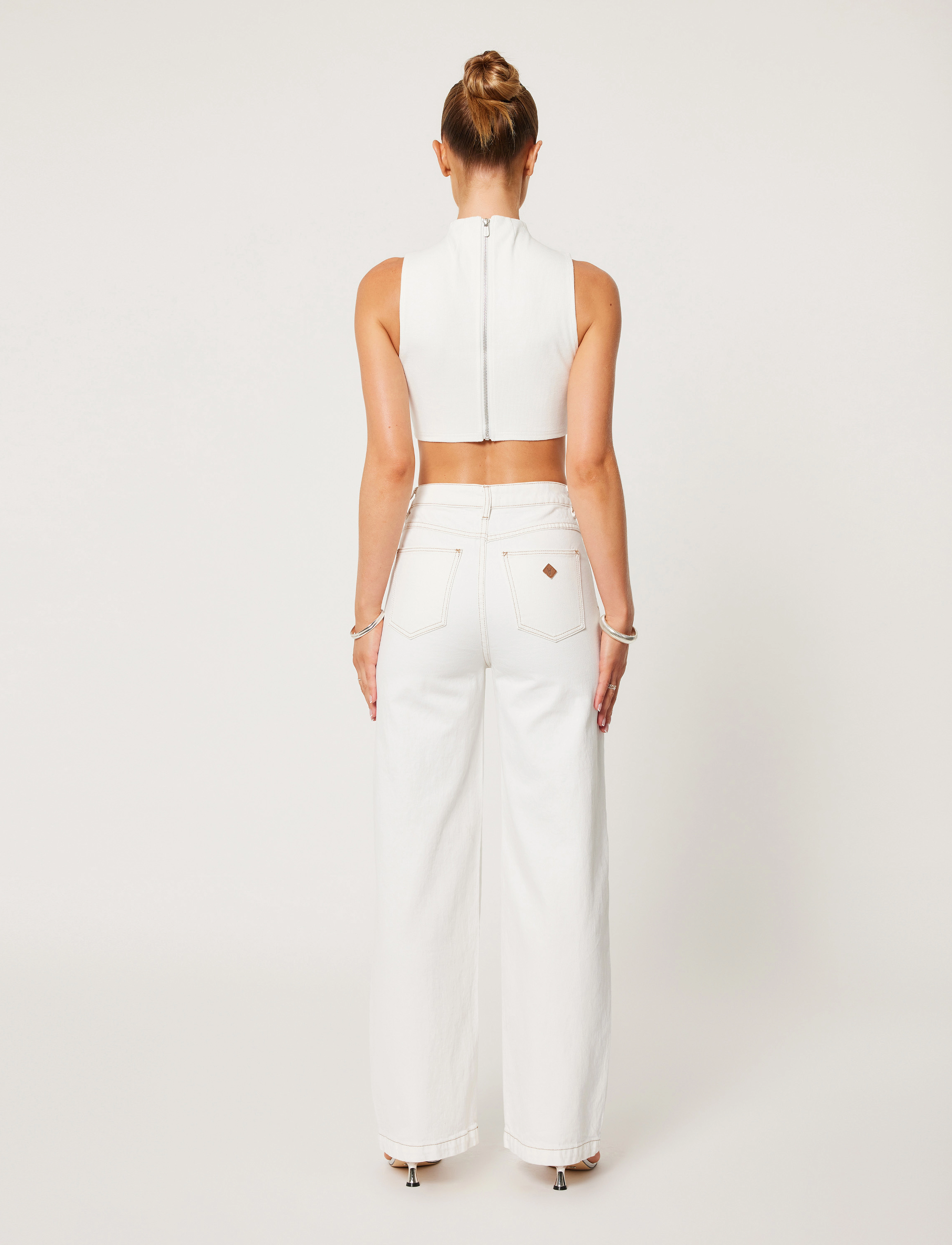ABRAND - 94 HIGH WIDE COCONUTCOCONUT - vida jeans - white - 4