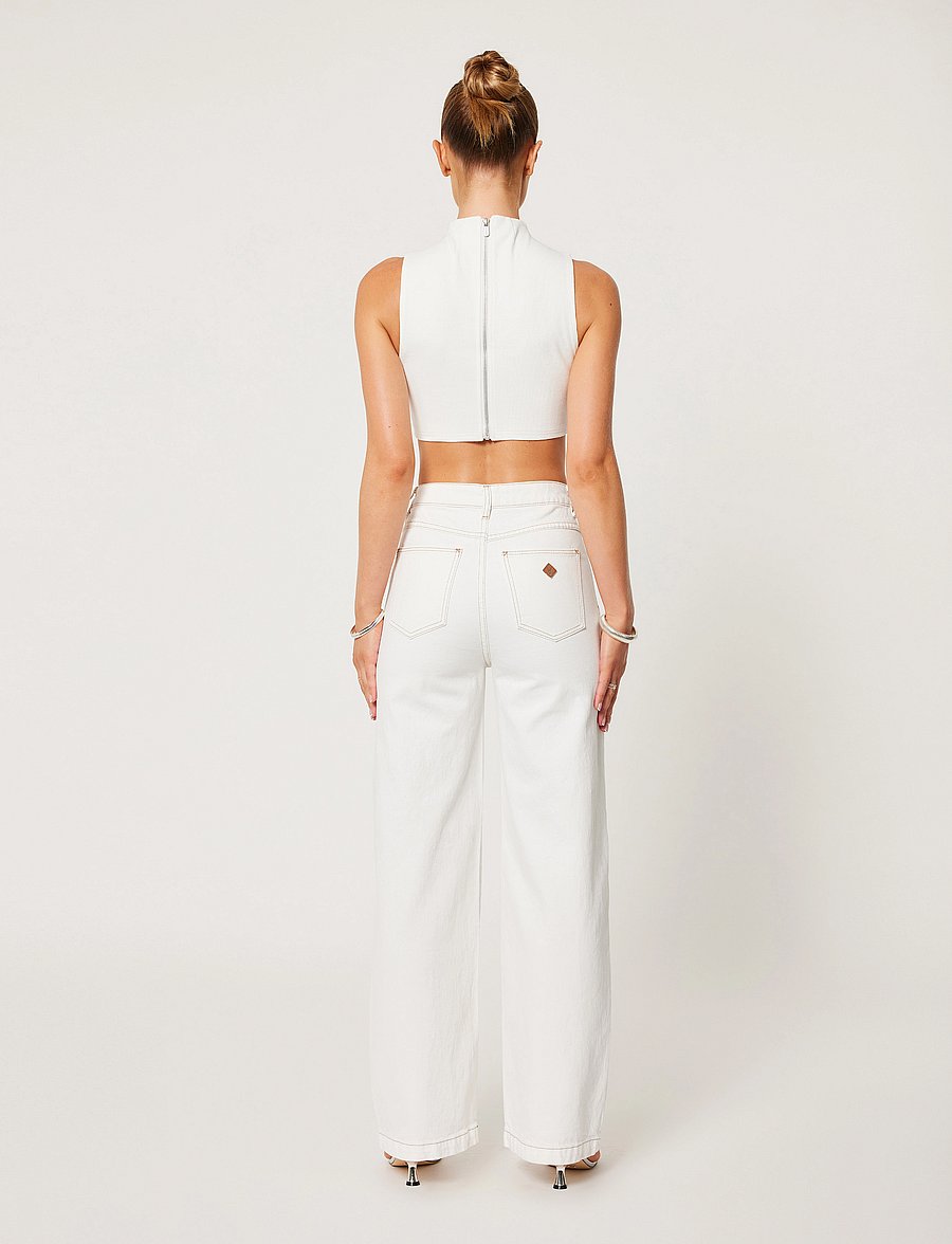 ABRAND - 94 HIGH WIDE COCONUTCOCONUT - brede jeans - white - 4