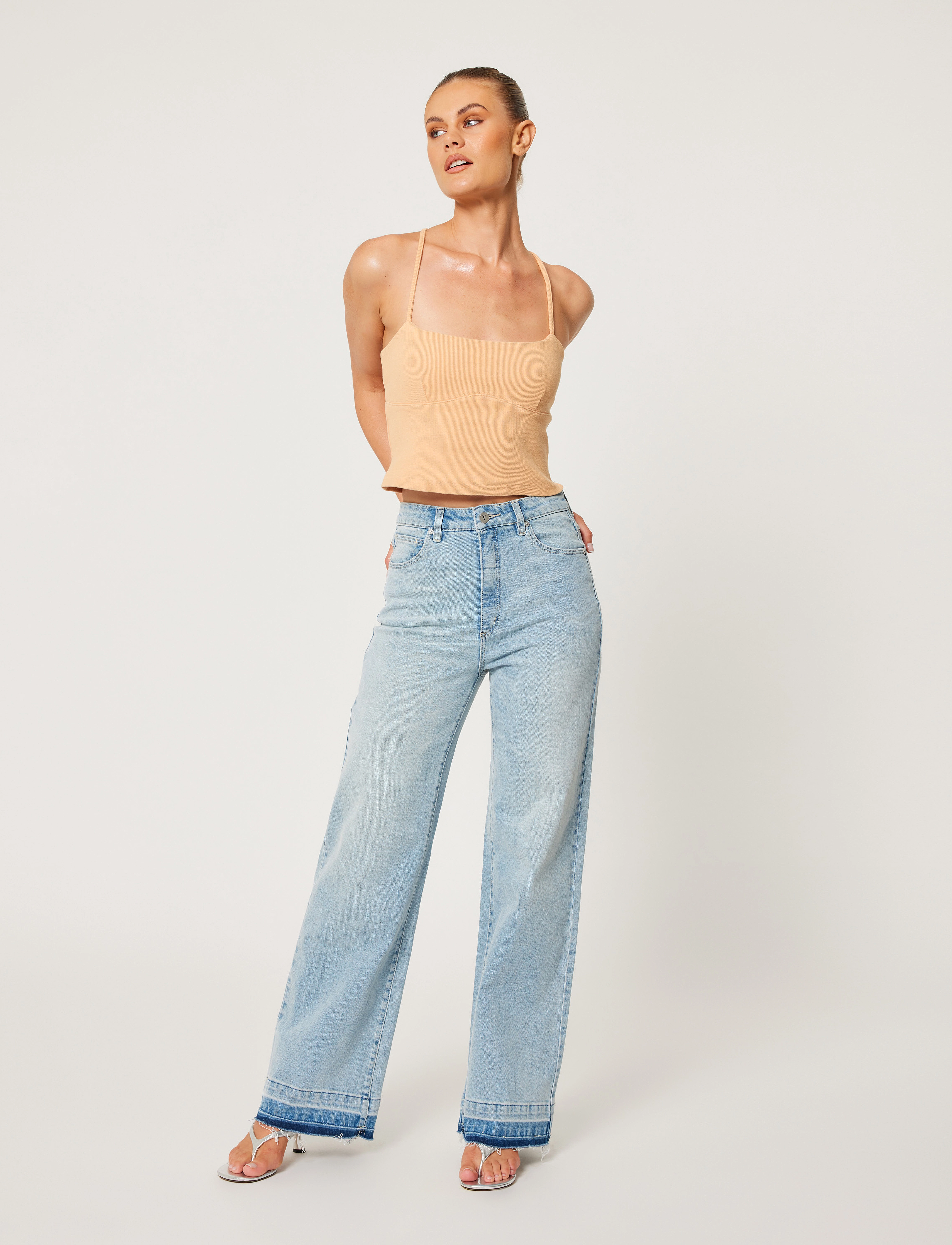 ABRAND 94 HIGH WIDE ANDIE TINT LIGHT BLUE - Tøj - BLUE / blue