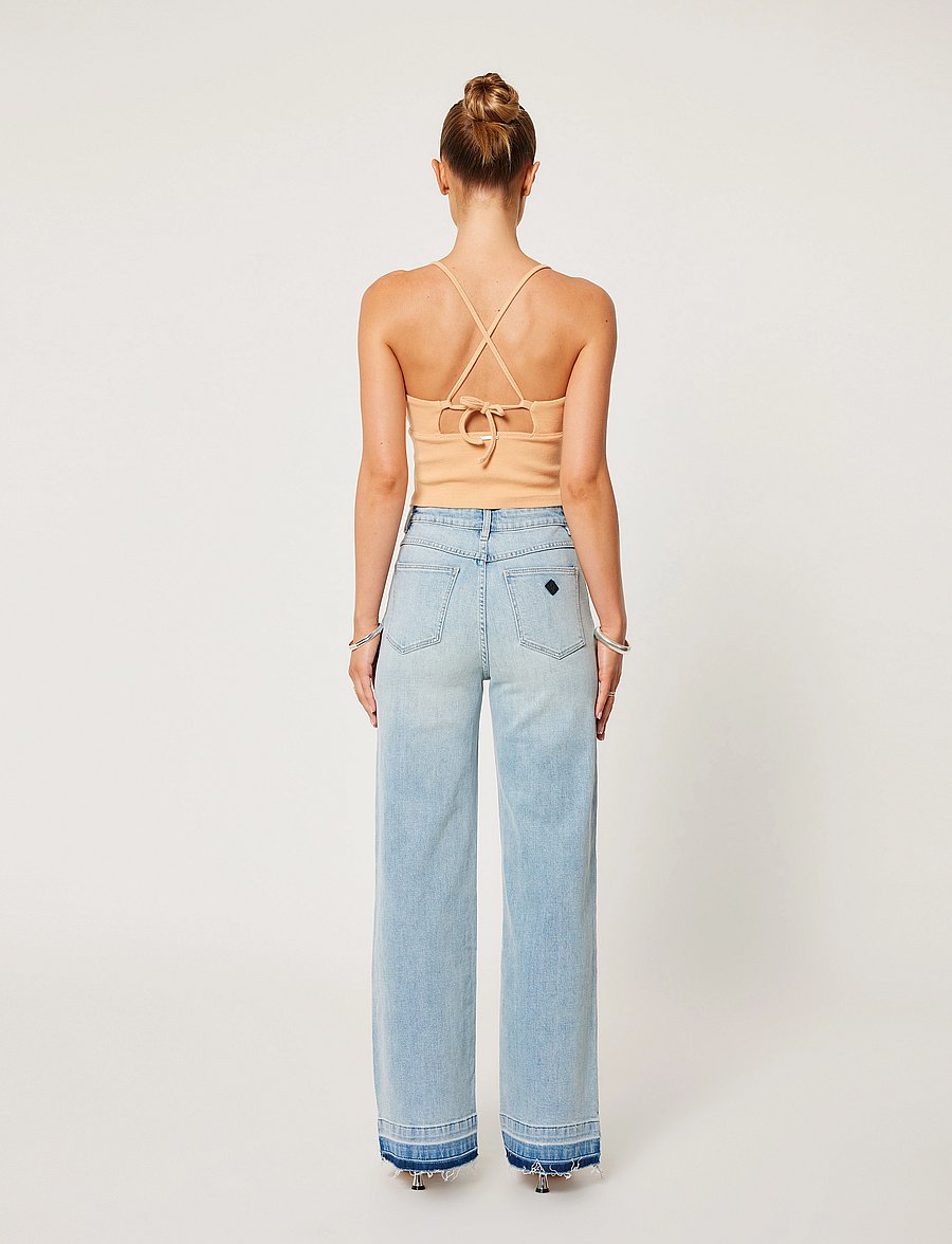 ABRAND - 94 HIGH WIDE ANDIE TINT LIGHT BLUE - hosen mit weitem bein - blue - 4