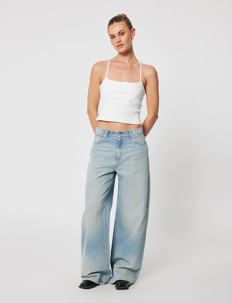 ABRAND - 95 MID SUPER BAGGY EDIE TINT LIGHT BLUE - wide leg jeans - blue - 0