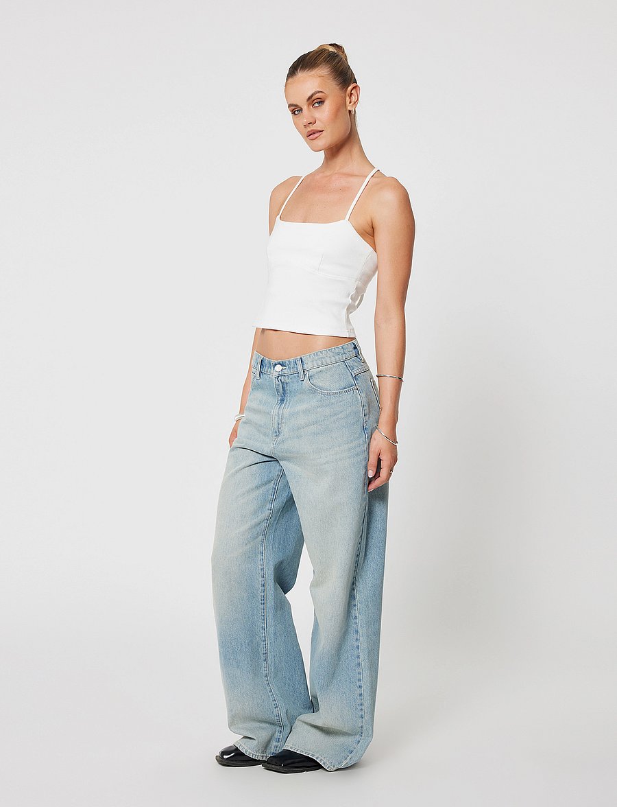ABRAND - 95 MID SUPER BAGGY EDIE TINT LIGHT BLUE - wide leg jeans - blue - 3