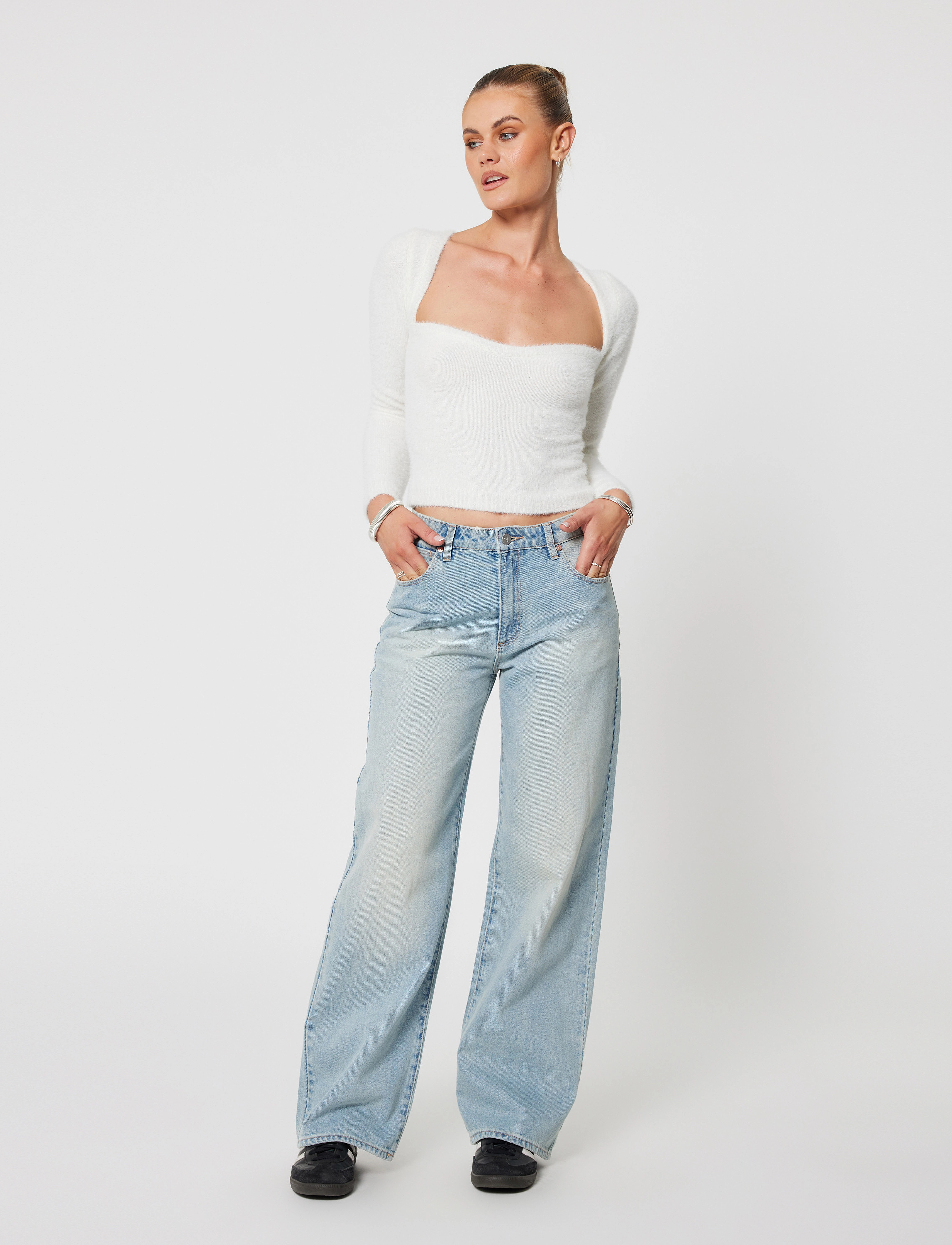 ABRAND 95 Mid Baggy Rory Tint Light Blue, 29, Blue, Jeans > Vidde, Dame