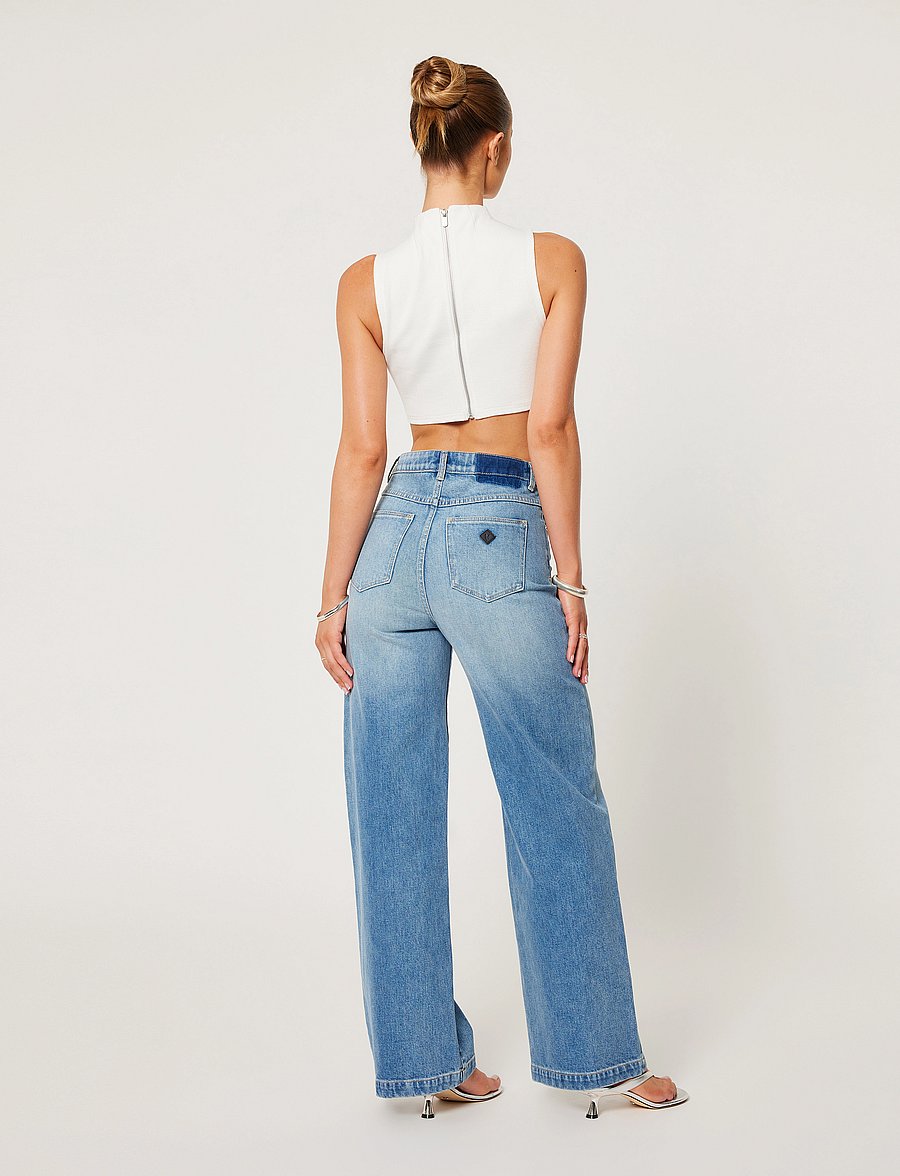 ABRAND - 94 HIGH WIDE ALEXA RCY MID VINTAGE INDIGO - hosen mit weitem bein - blue - 4