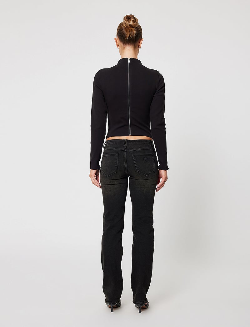 ABRAND - 99 LOW STRAIGHT BLAKE TINT BLACK - sirge säärega teksad - black - 4