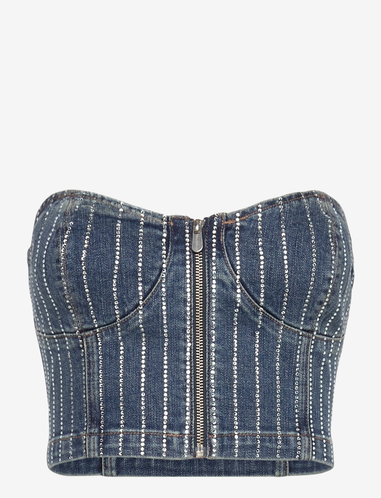 ABRAND - ACADEMIA BUSTIER PETRA DIAMANTE MID VINTAGE INDIGO - trumpos palaidinukės - blue - 1