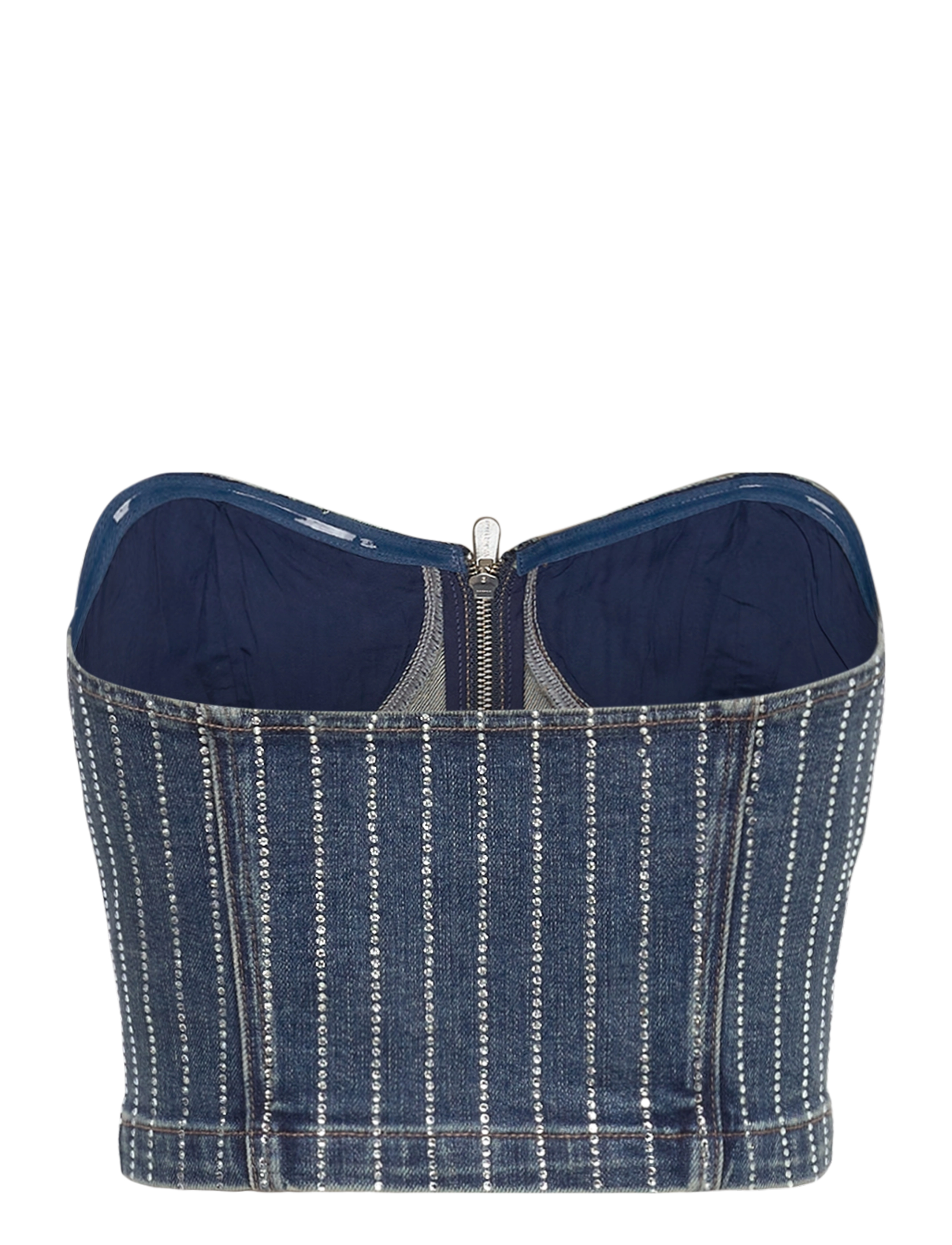 ABRAND - ACADEMIA BUSTIER PETRA DIAMANTE MID VINTAGE INDIGO - crop tops - blue - 2