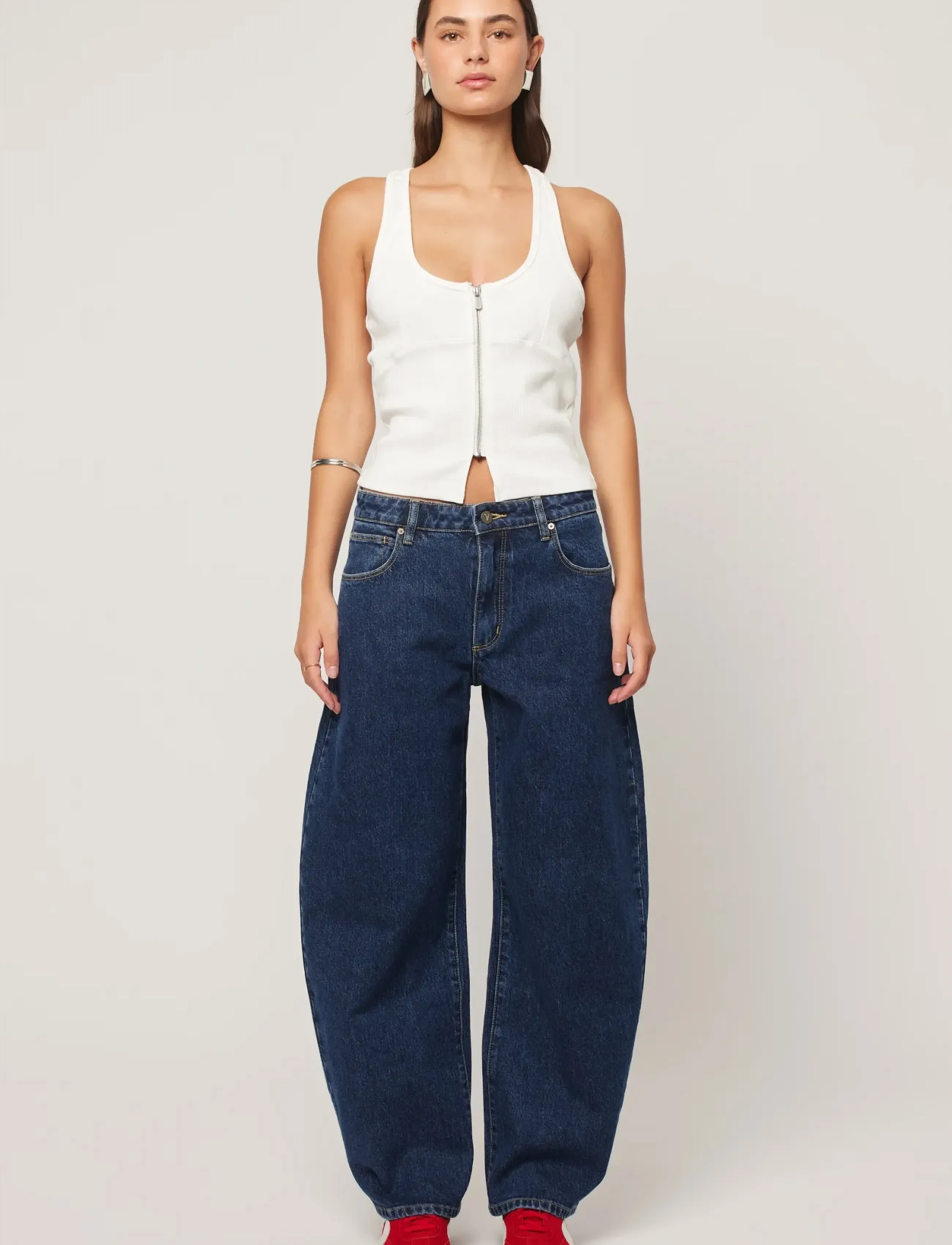 ABRAND 95 Mid Barrel Jean Taradark Blue, 25, Blue, Jeans > Barrel Jeans, Dame