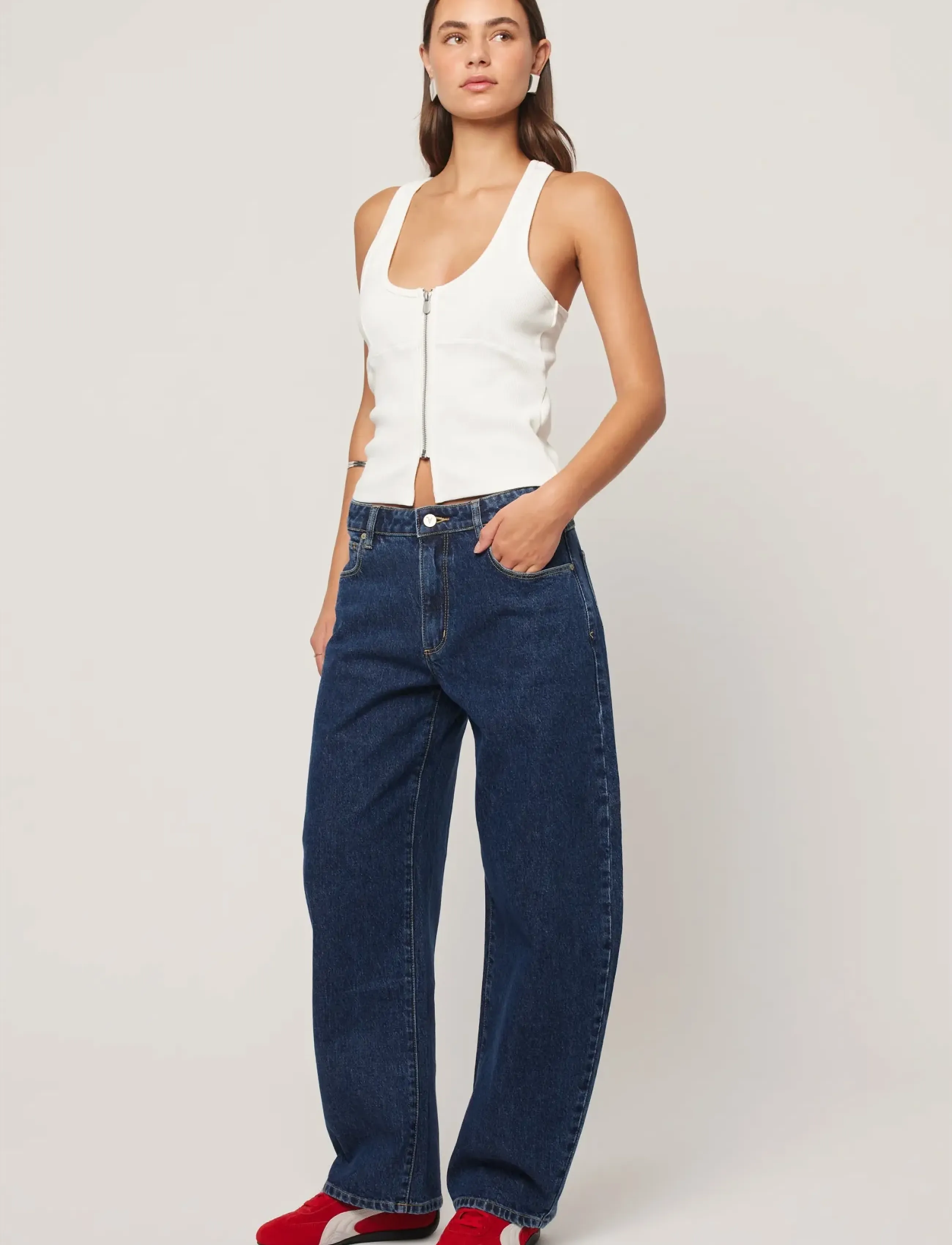 ABRAND - 95 MID BARREL JEAN TARADARK BLUE - jeans - blue - 3