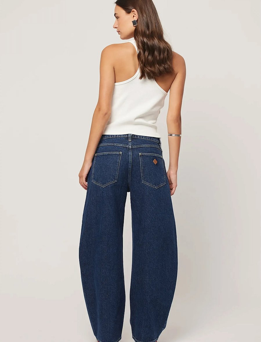 ABRAND - 95 MID BARREL JEAN TARADARK BLUE - barrel jeans - blue - 4