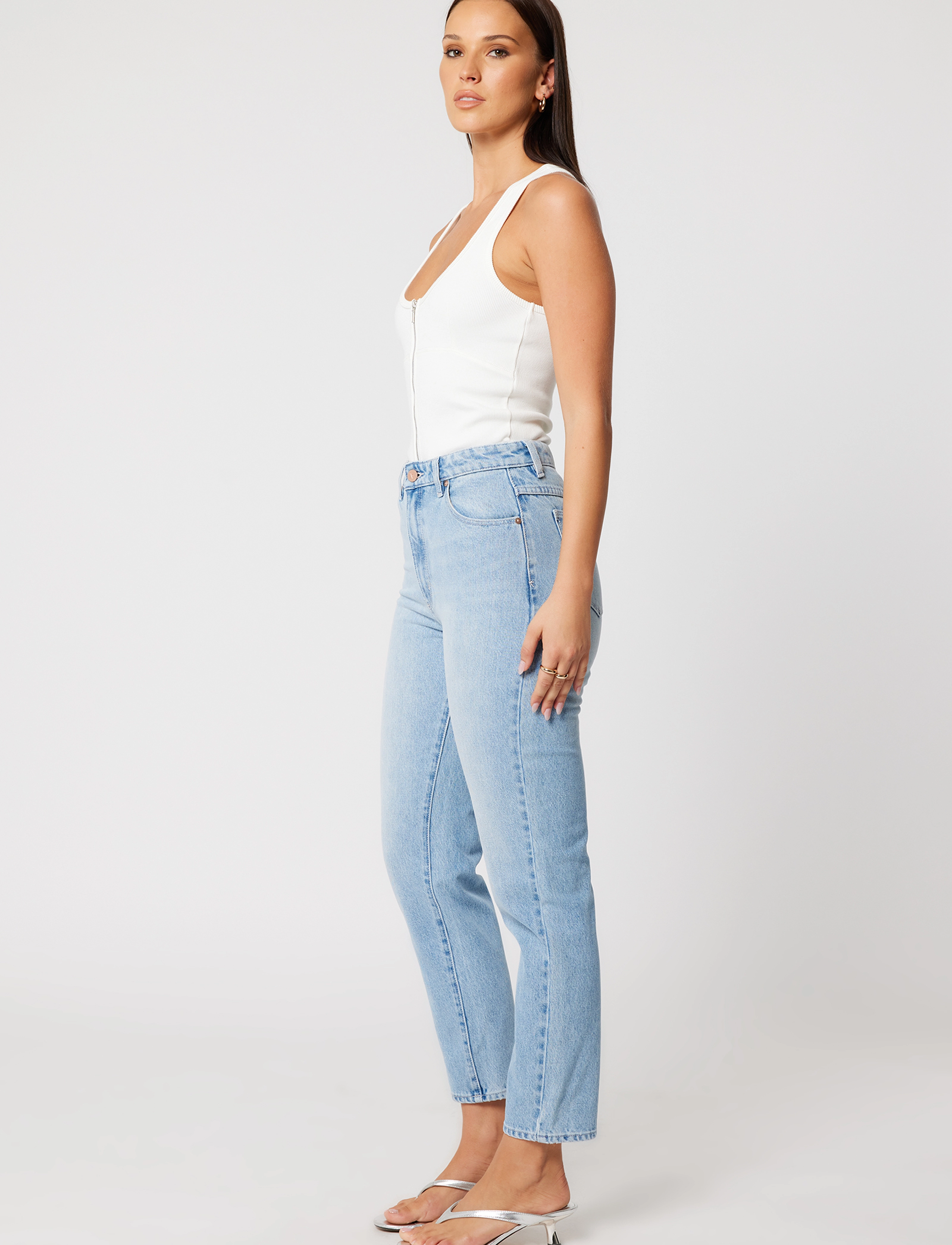 ABRAND - 94 HIGH SLIM GIA LIGHT VINTAGE BLUE - kitsad teksad - blue - 3