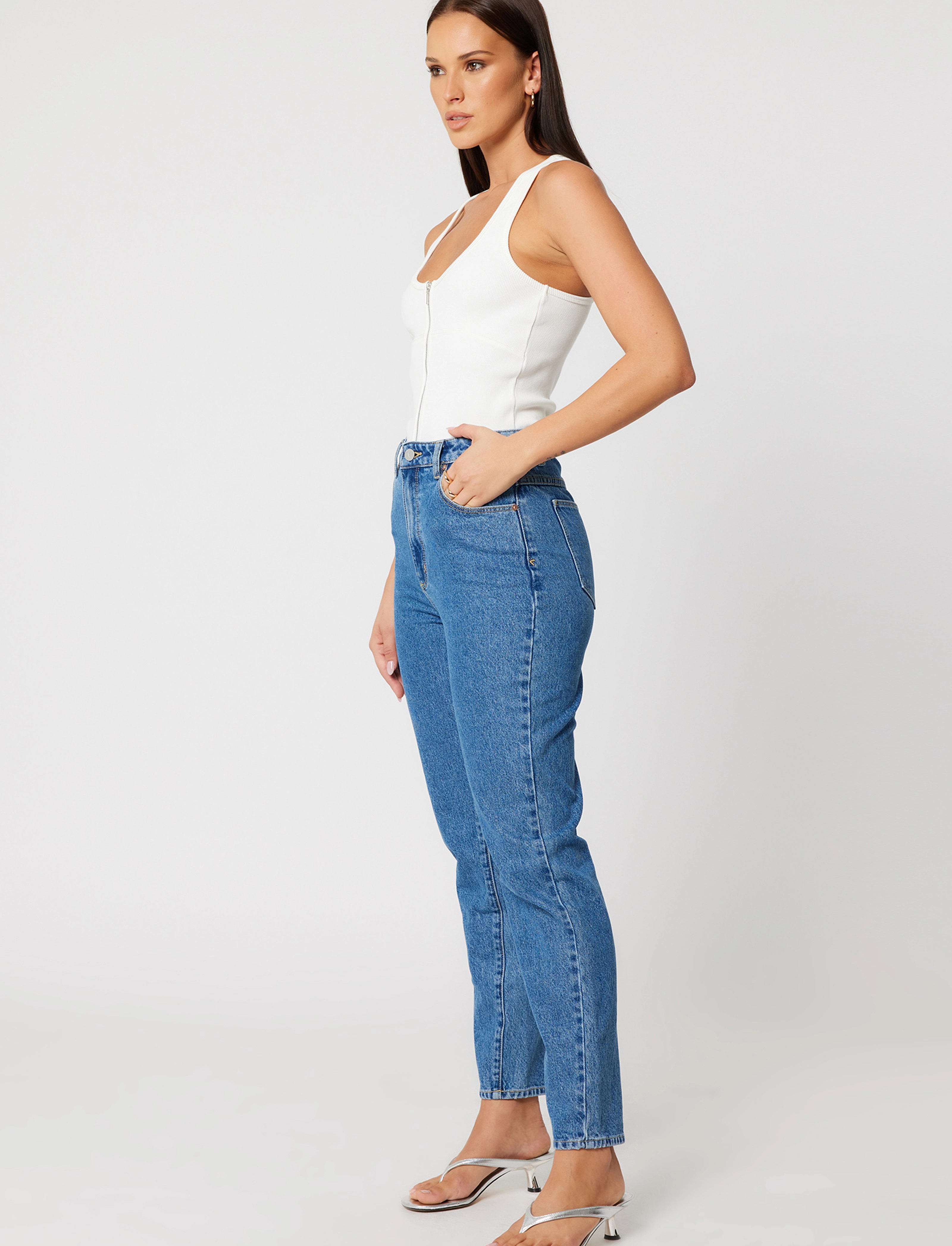 ABRAND - 94 HIGH SLIM EVA OG ORGANIC MID BLUE - jeans slim - blue - 3
