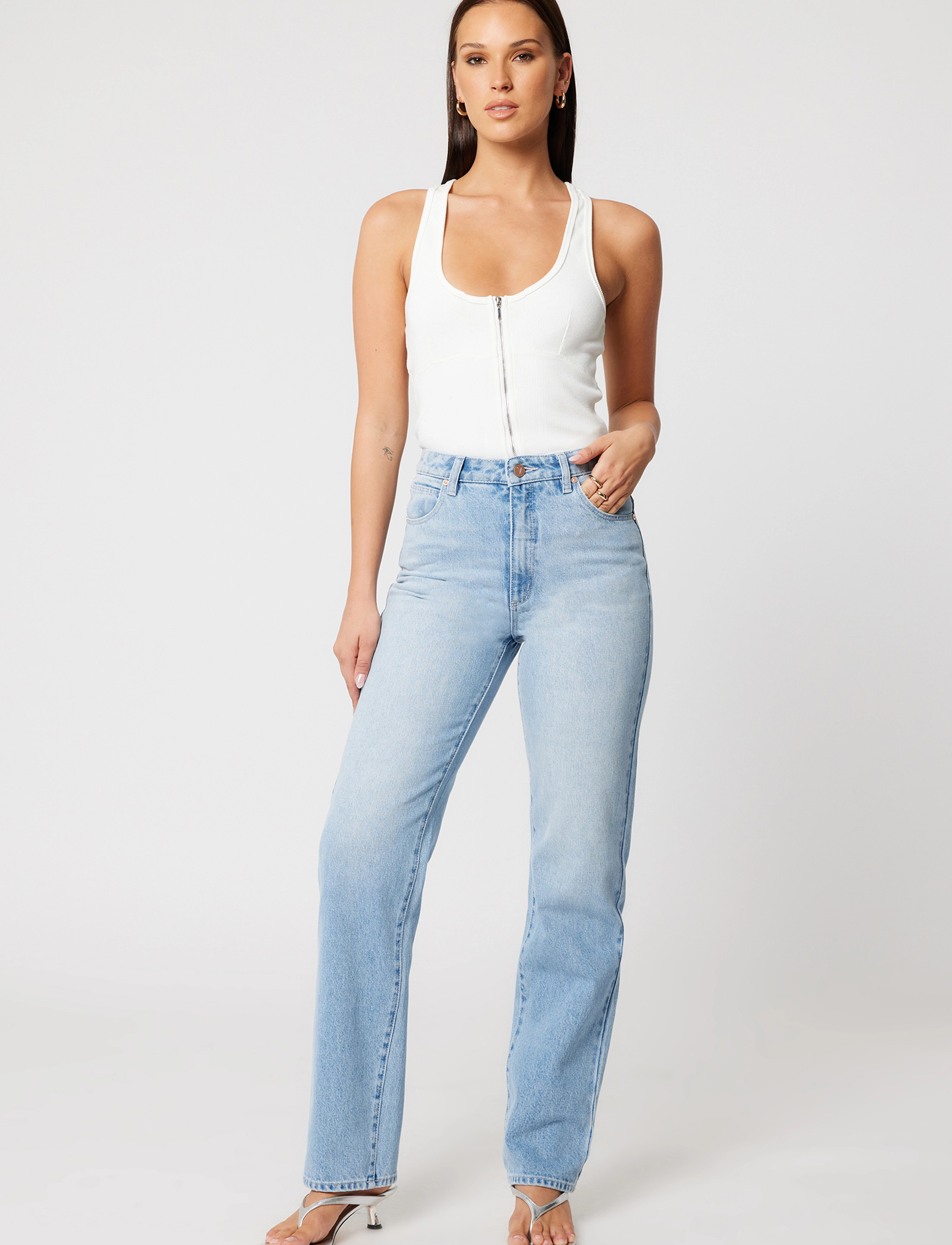 ABRAND 94 High Straight Gia Light Vintage Blue, 32, Blue, Jeans > Lige-Almindelige, Dame