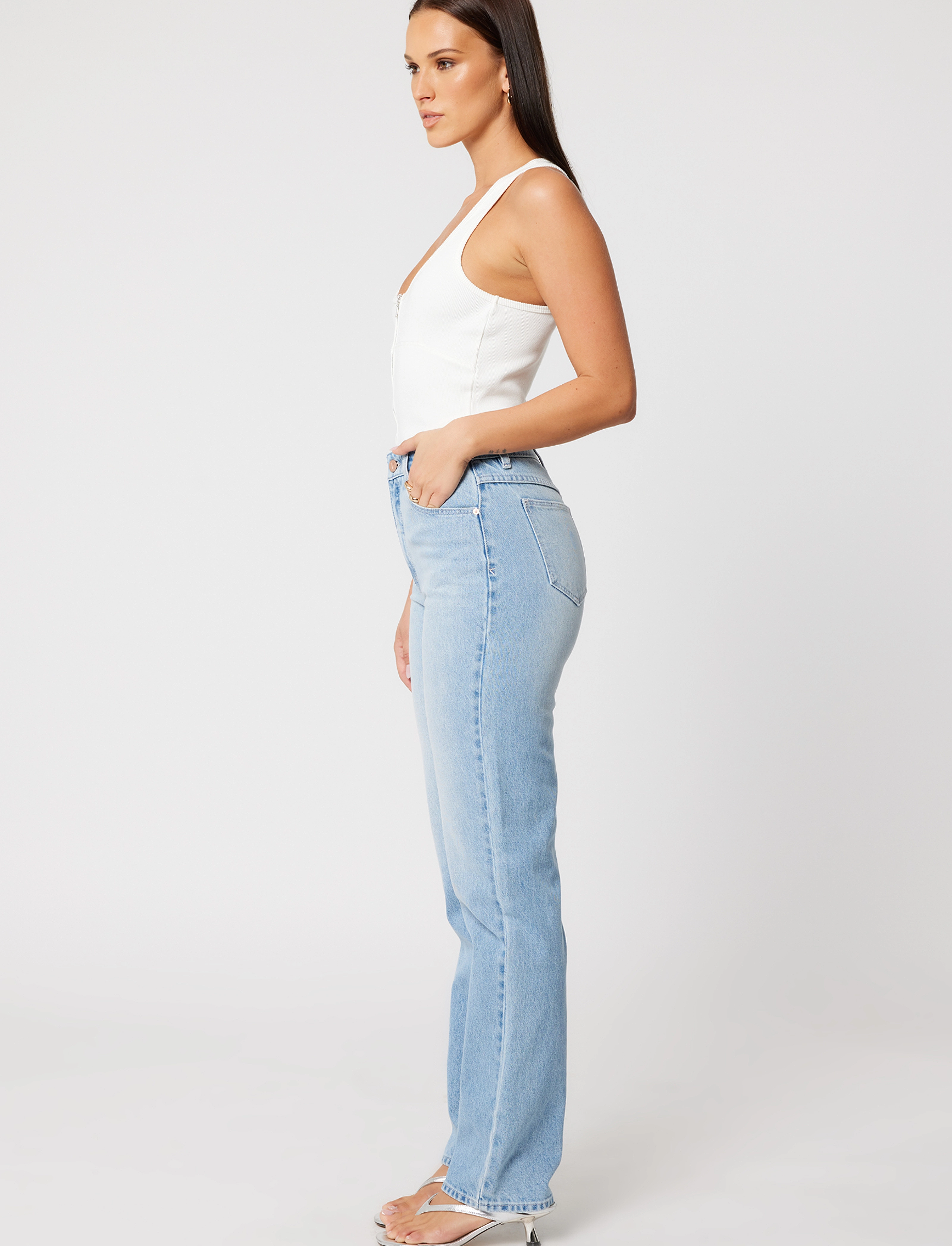 ABRAND - 94 HIGH STRAIGHT GIA LIGHT VINTAGE BLUE - suorat farkut - blue - 3