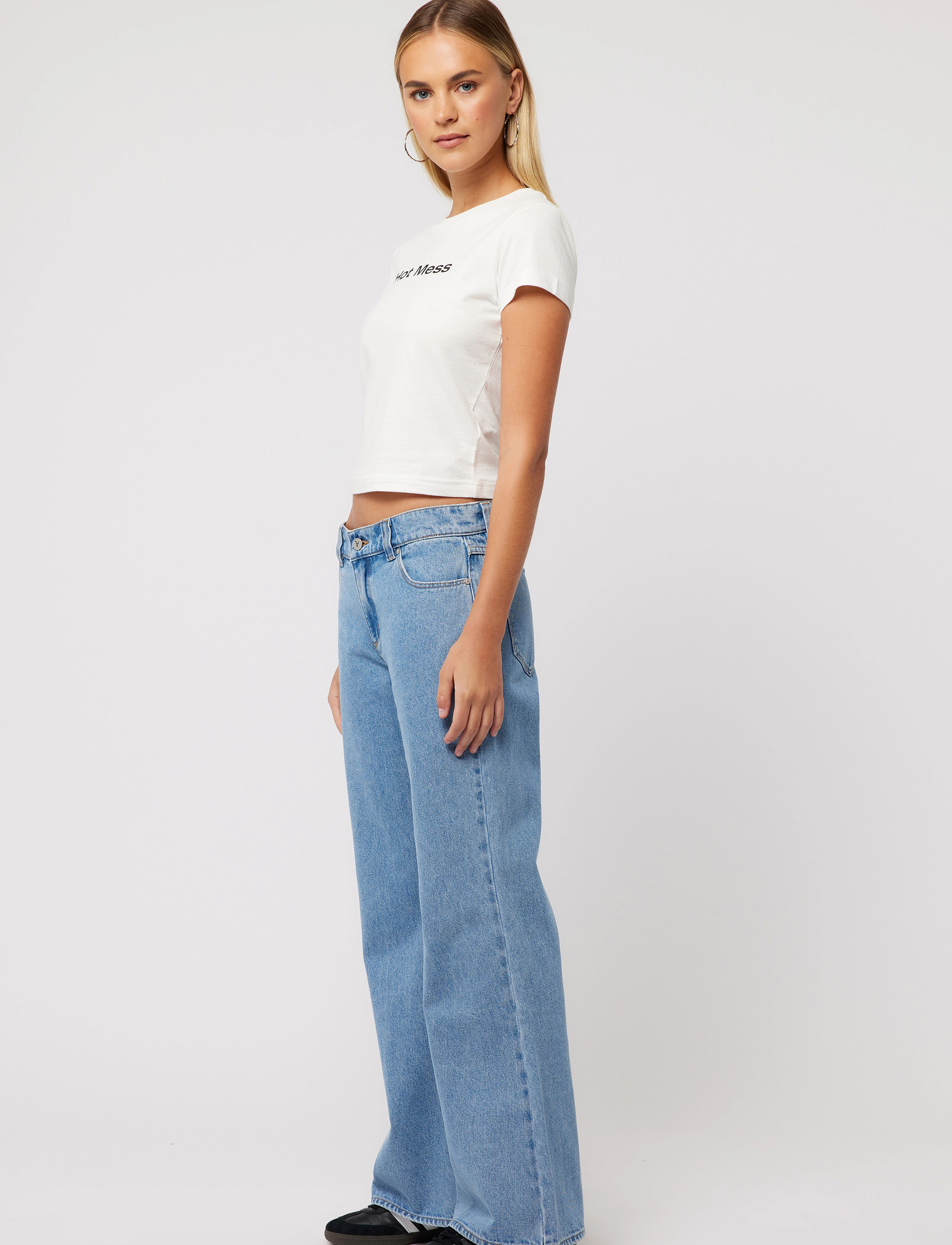 ABRAND - 99 LOW BAGGY FLARE GIGI MID BLUE - schlaghosen - blue - 3