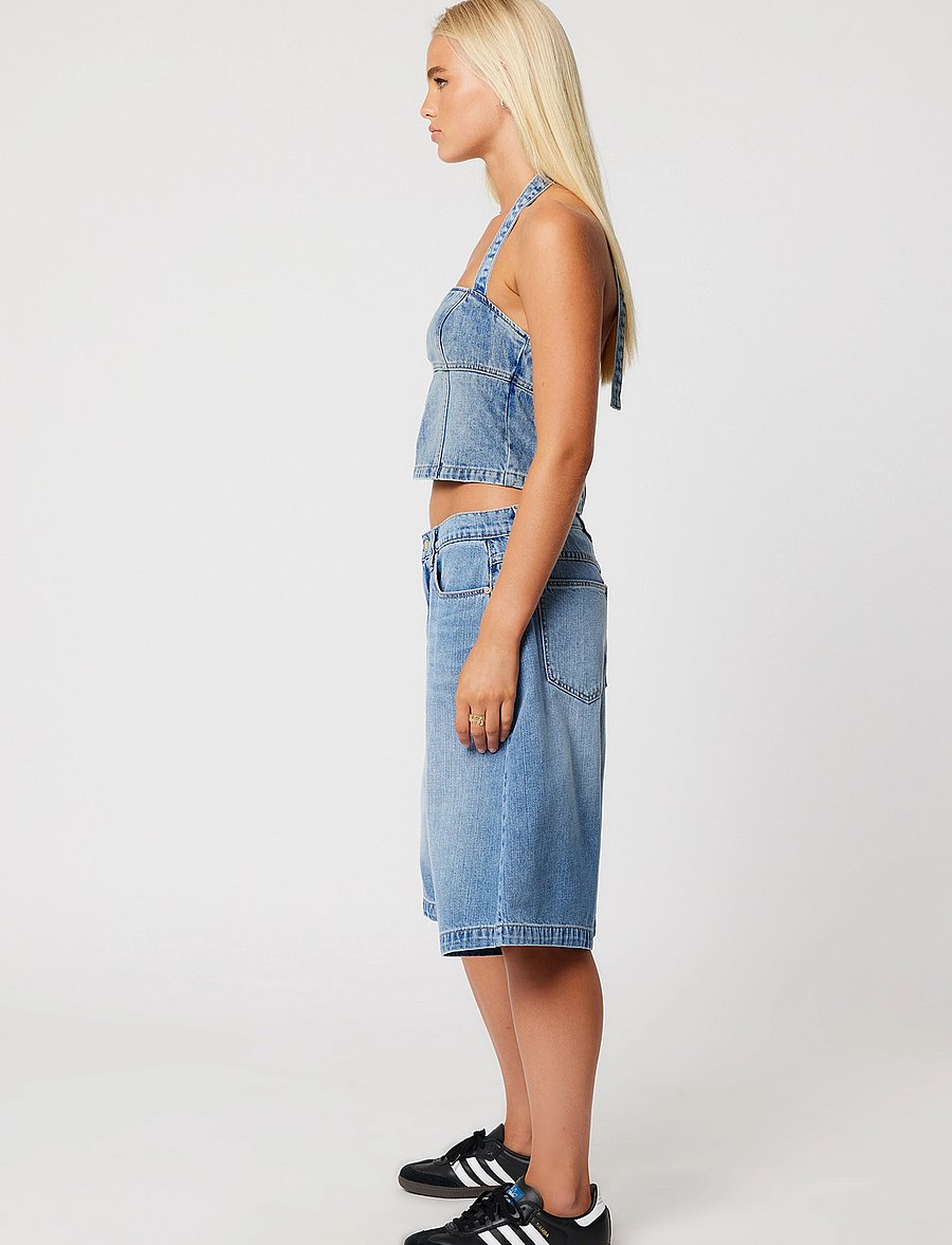 ABRAND - 95 MID SUPER BAGGY JORT LIVLIGHT VINTAGE BLUE - jeansshorts - blue - 3