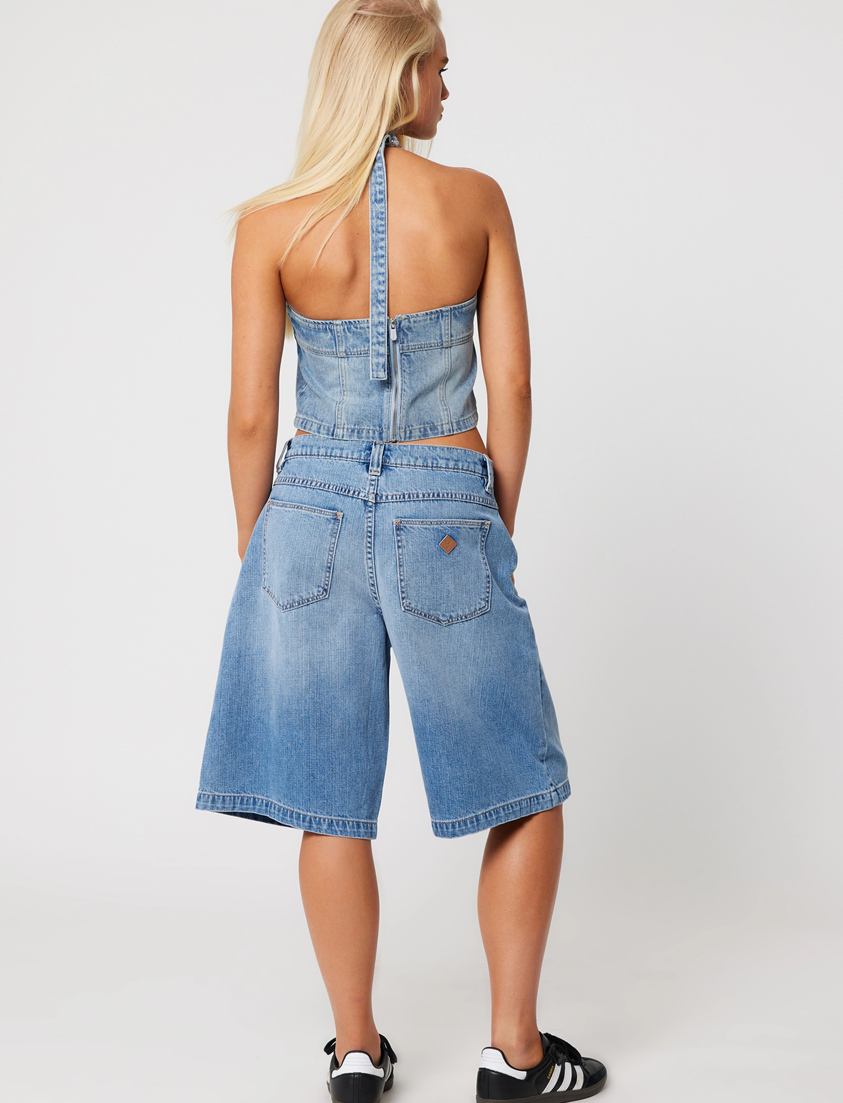ABRAND - 95 MID SUPER BAGGY JORT LIVLIGHT VINTAGE BLUE - jeansshorts - blue - 4