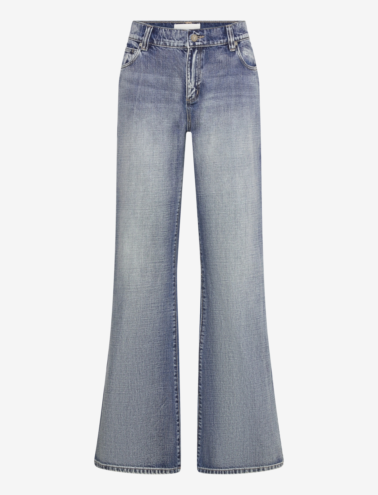 ABRAND - 99 LOW BAGGY FLARE TALL KEIRA MID VINTAGE BLUE - jeans évasés - blue - 1