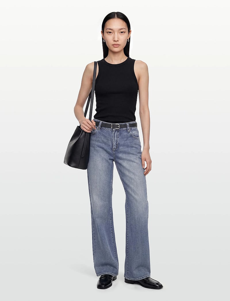 ABRAND - 99 LOW BAGGY FLARE TALL KEIRA MID VINTAGE BLUE - jeans évasés - blue - 0