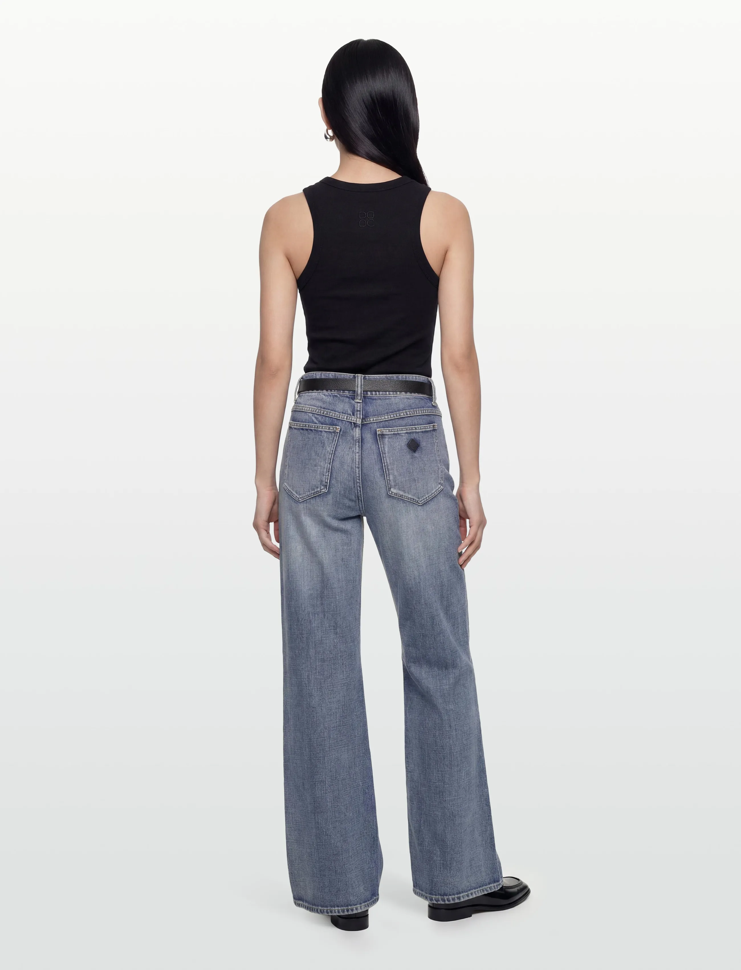 ABRAND - 99 LOW BAGGY FLARE TALL KEIRA MID VINTAGE BLUE - schlaghosen - blue - 4