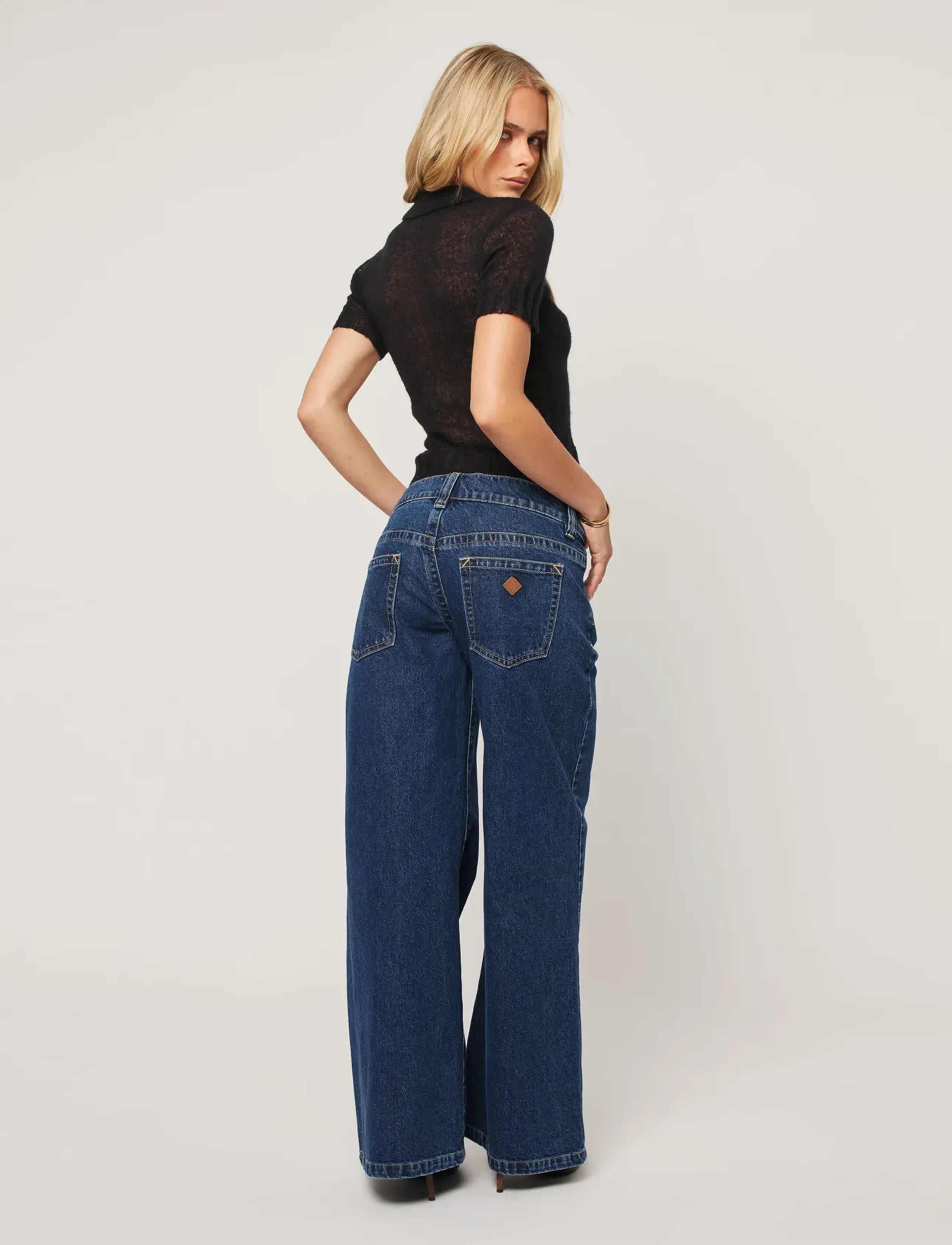 ABRAND - 00 SUPER LOW WIDE TARATARA - brede jeans - blue - 3