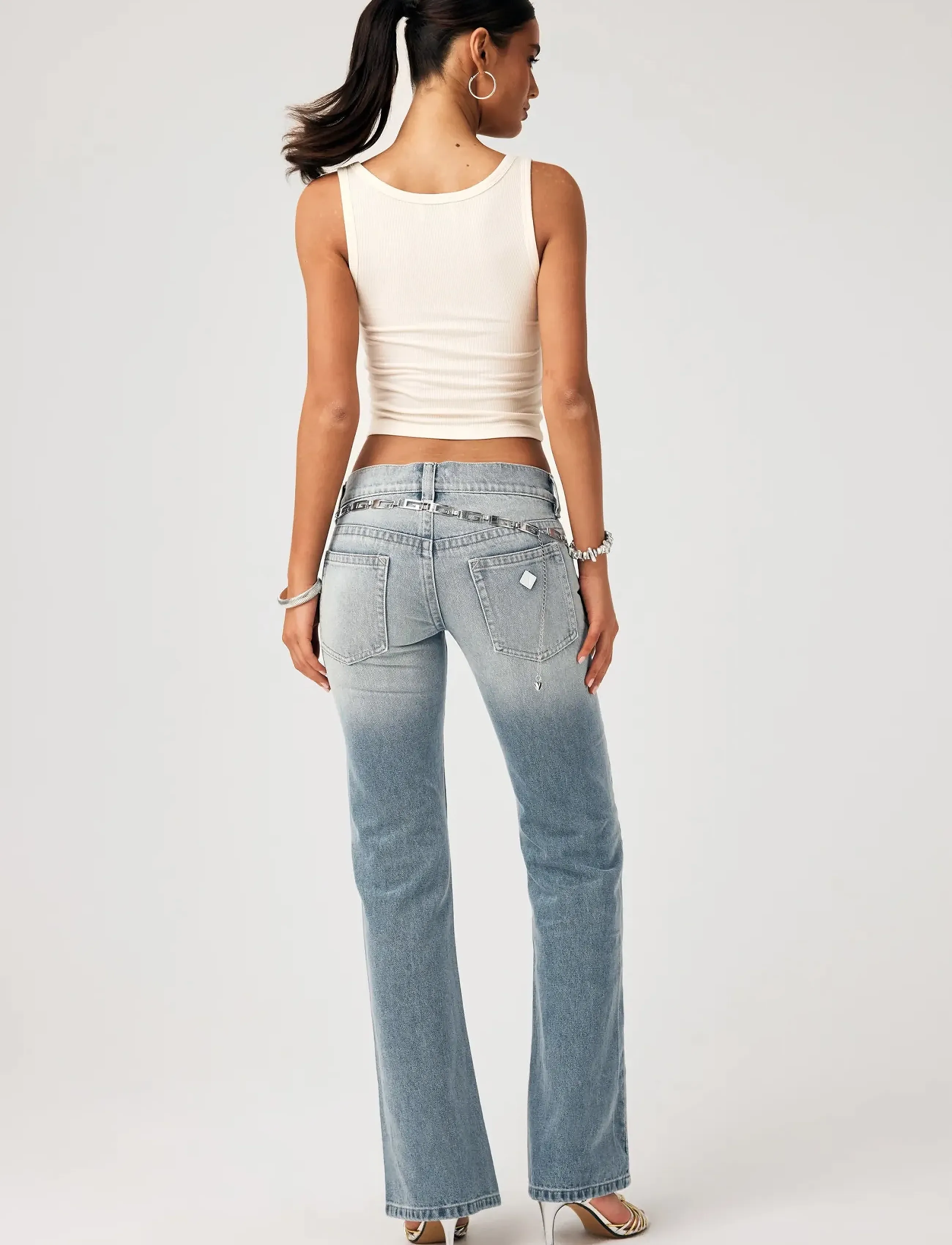 ABRAND - 00 SUPER LOW FLARE TALL AIMEEAIMEE - schlaghosen - blue - 4