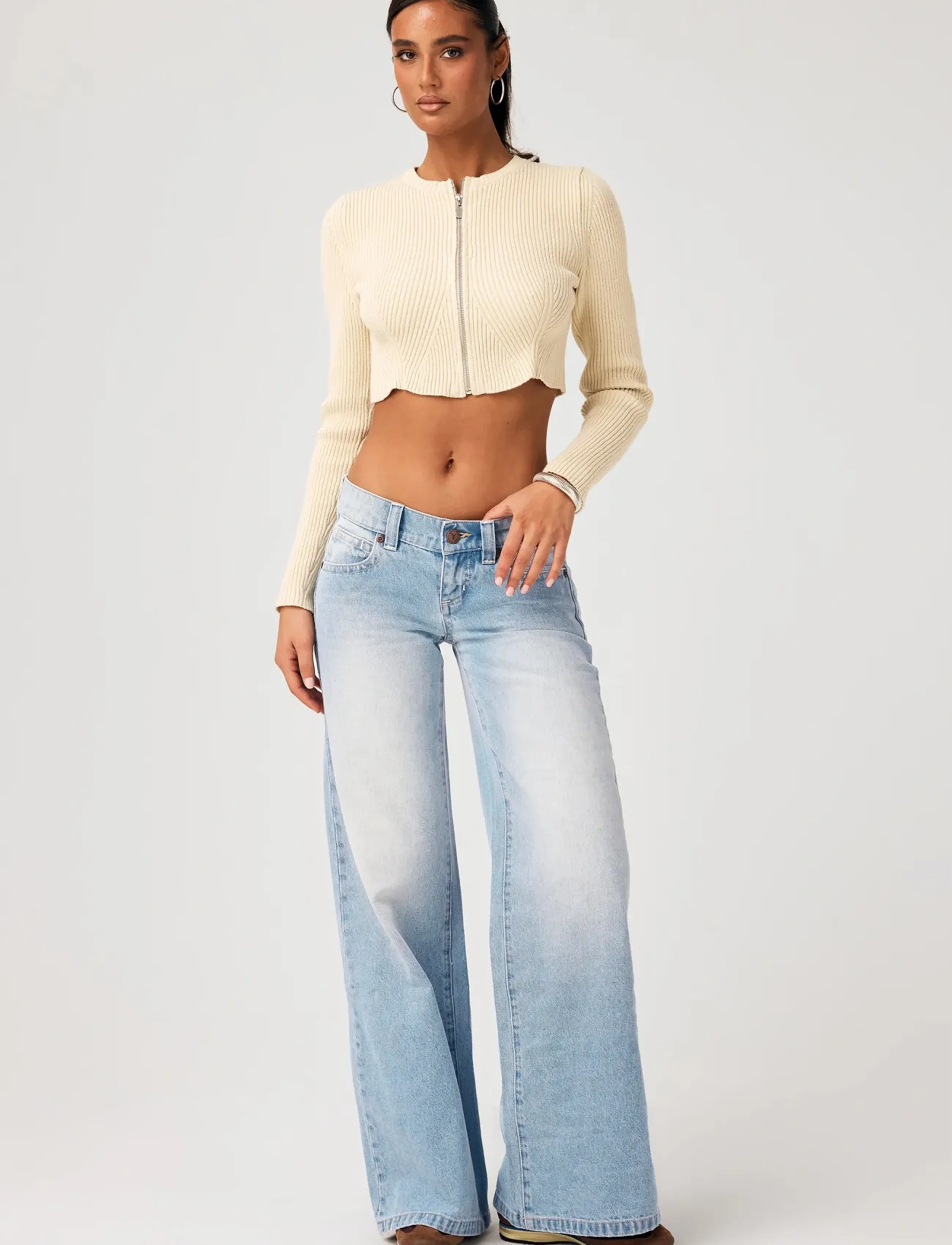ABRAND 00 SUPER LOW WIDE TALL KAIA WORNKAIA WORN - Tøj - BLUE / blue