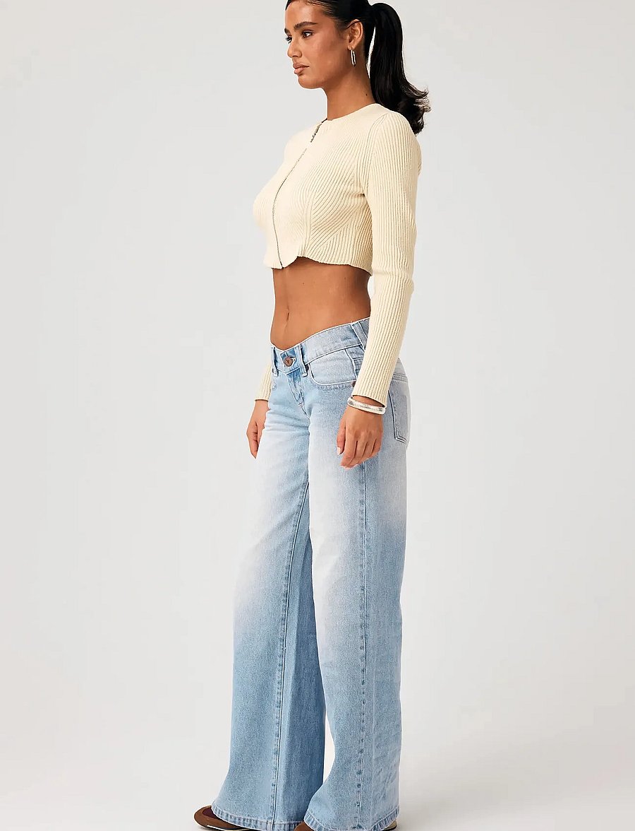 ABRAND - 00 SUPER LOW WIDE TALL KAIA WORNKAIA WORN - brede jeans - blue - 3