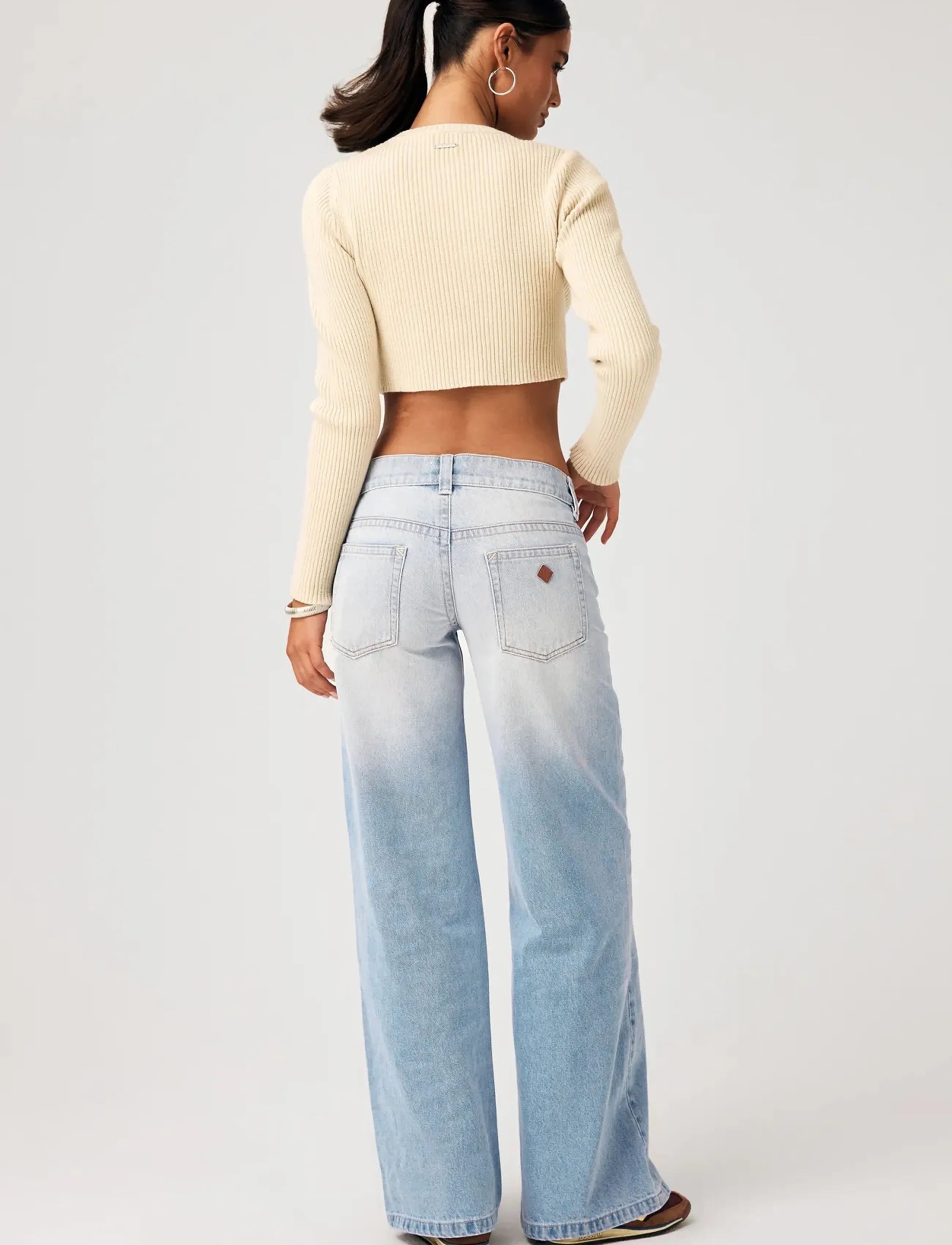 ABRAND - 00 SUPER LOW WIDE TALL KAIA WORNKAIA WORN - hosen mit weitem bein - blue - 4