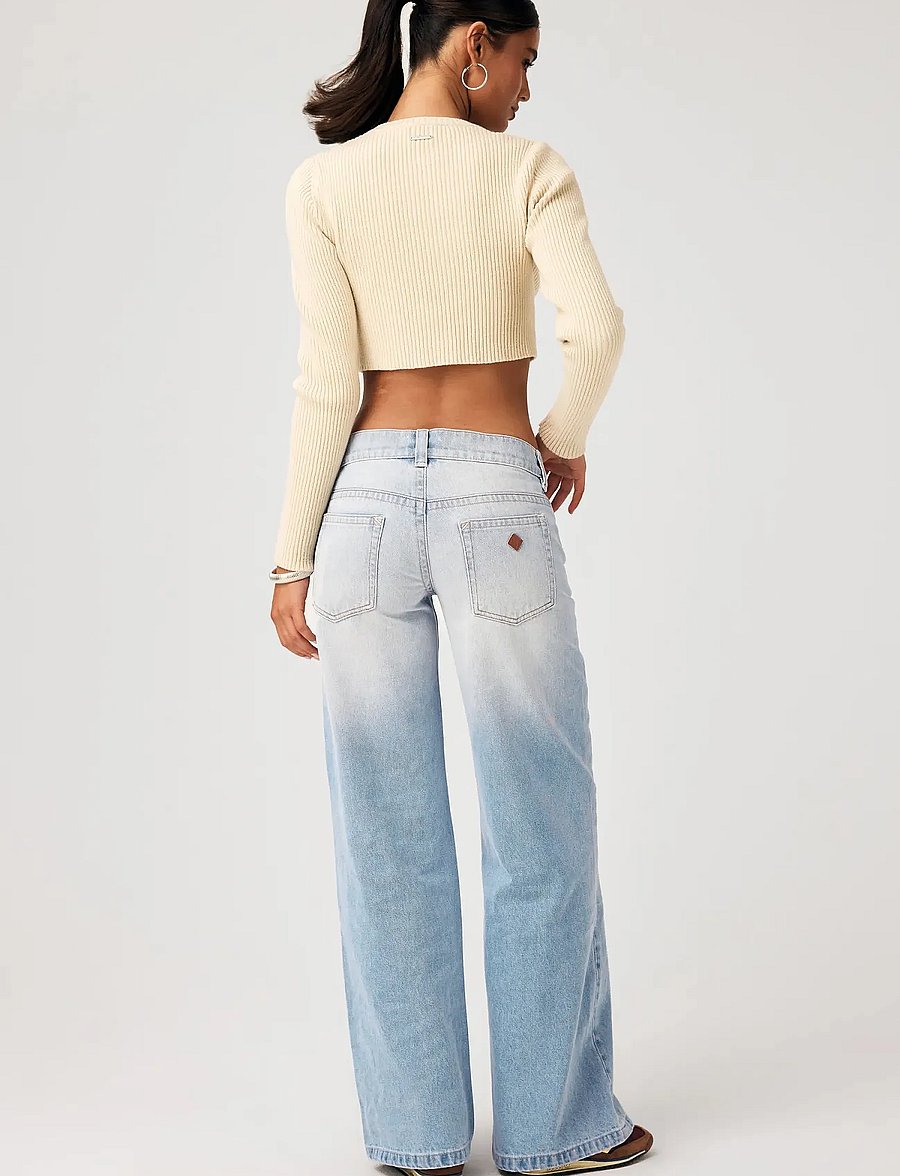 ABRAND - 00 SUPER LOW WIDE TALL KAIA WORNKAIA WORN - brede jeans - blue - 4
