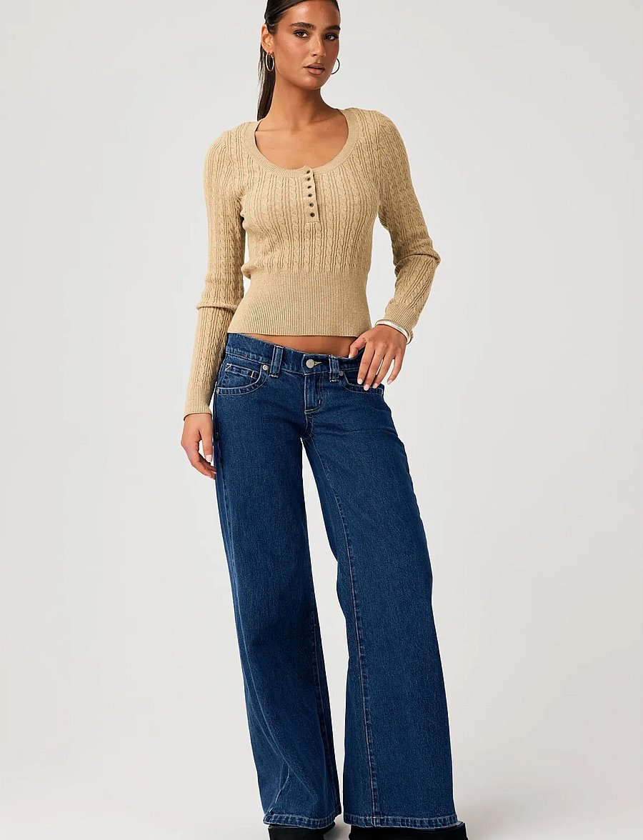 ABRAND - 00 SUPER LOW WIDE TALL TARATARA - vida jeans - blue - 0