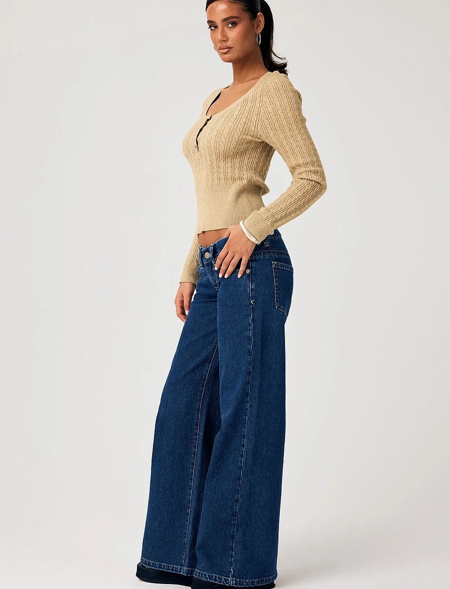 ABRAND - 00 SUPER LOW WIDE TALL TARATARA - vida jeans - blue - 3
