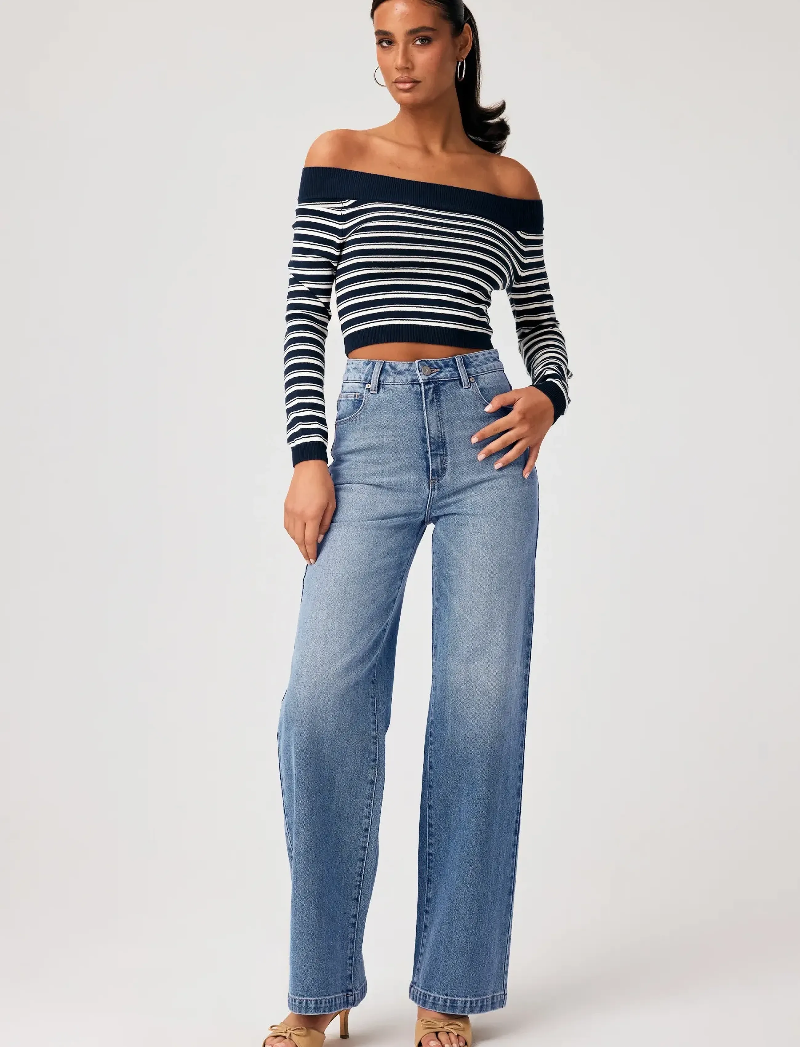 ABRAND - 94 HIGH WIDE TALL PALOMA PALOMA - brede jeans - blue - 4