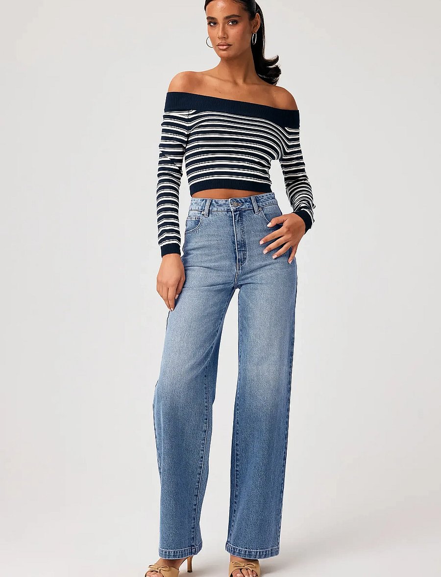 ABRAND - 94 HIGH WIDE TALL PALOMA PALOMA - vide jeans - blue - 4