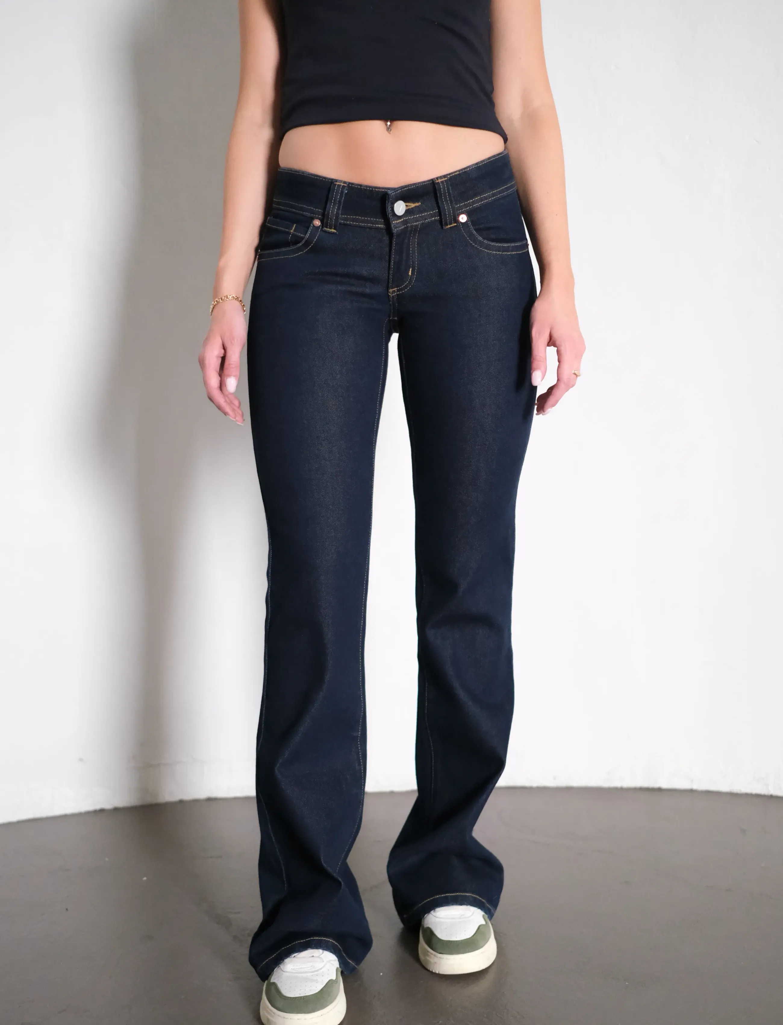 ABRAND 00 Super Low Kick Tall Richie Rinse Denim, Kvinder, Super Lav Bootcut Jeans, Blå, Str: 25