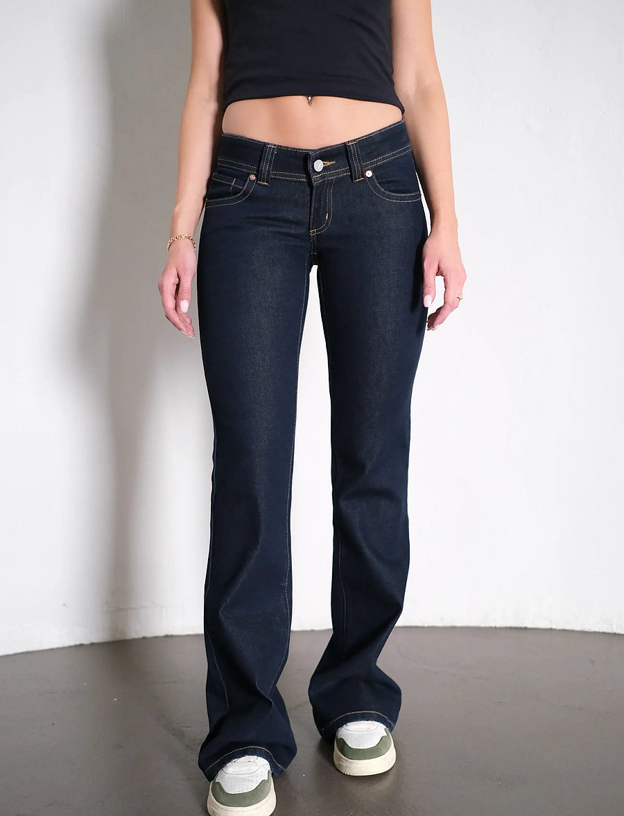 ABRAND - 00 SUPER LOW KICK TALL RICHIE RINSE DENIM - utsvängda jeans - blue - 0