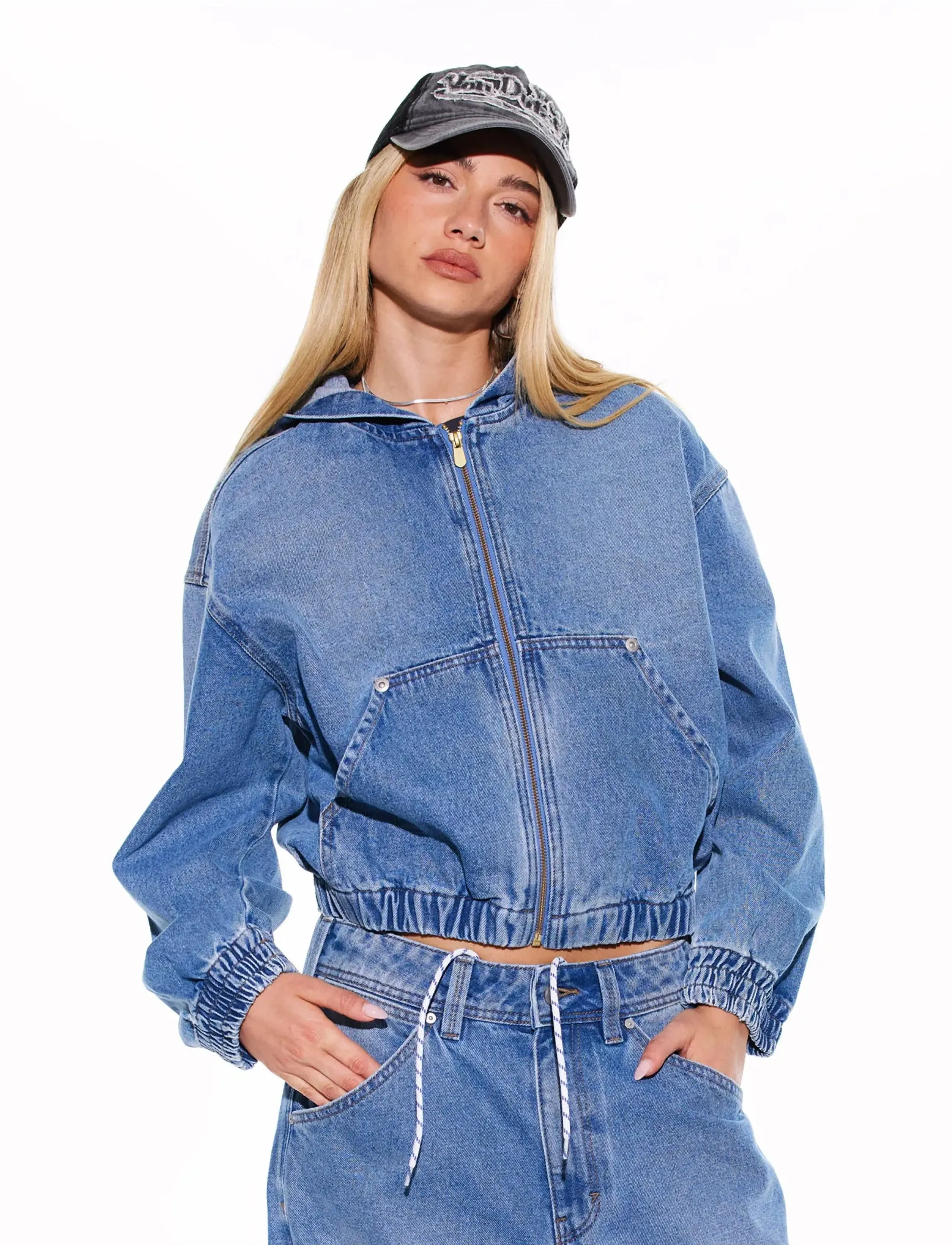 ABRAND HOODED BOMBER JACKET ASHTONASHTON - ABRAND - BLUE / blue