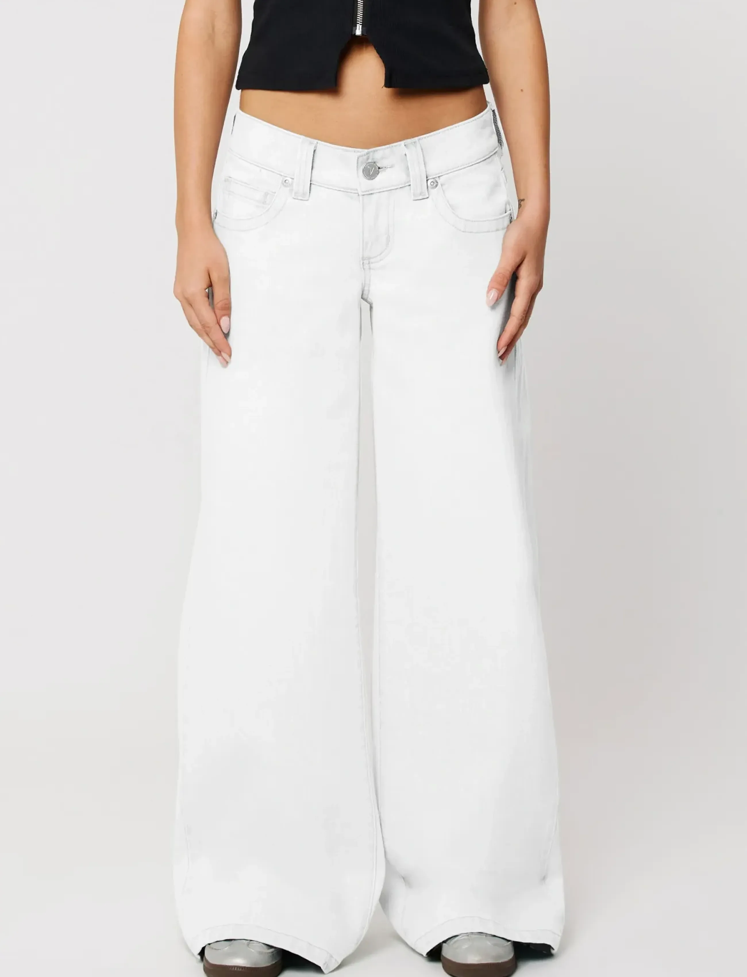 ABRAND - 00 SUPER LOW WIDE WHITE RCY WHITE - leveälahkeiset farkut - white - 3