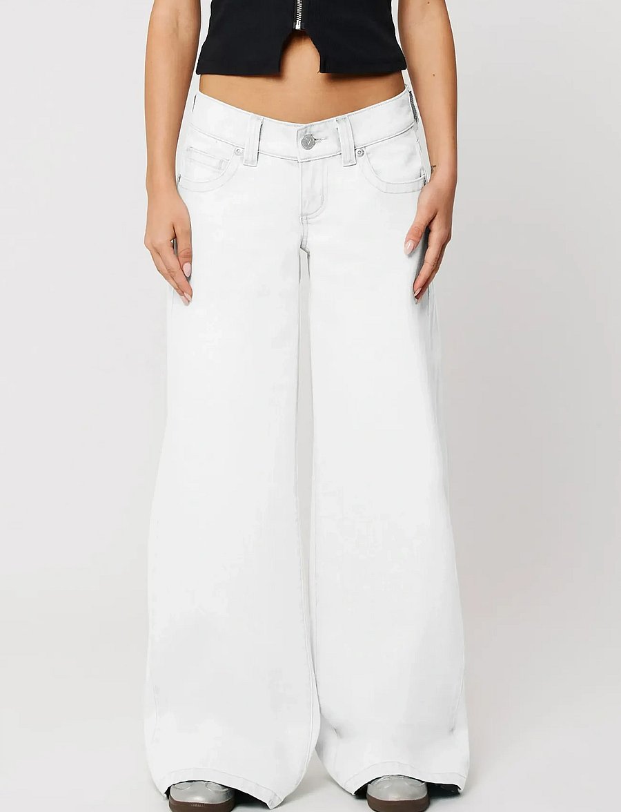 ABRAND - 00 SUPER LOW WIDE WHITE RCY WHITE - wide leg jeans - white - 3